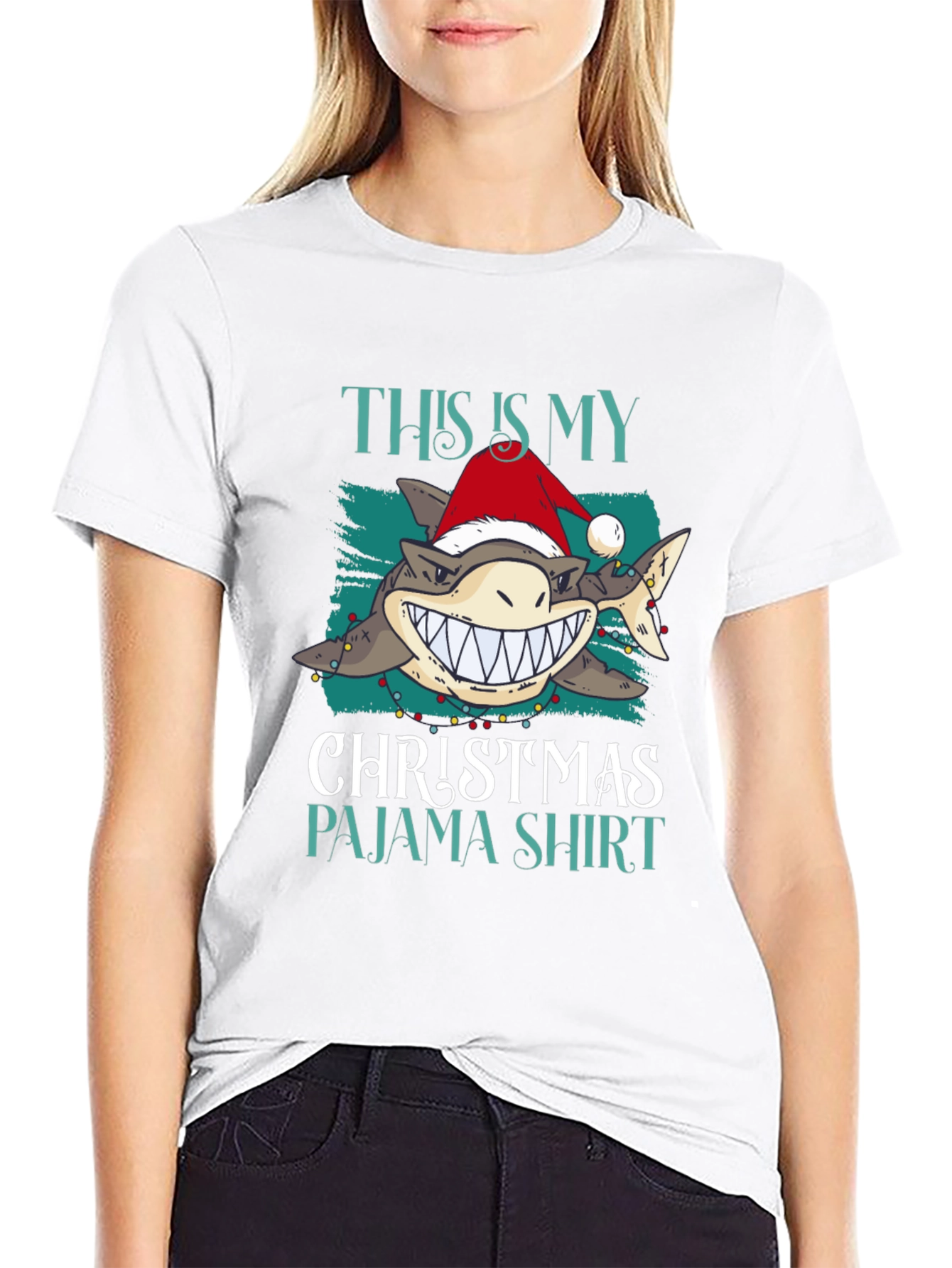 Shark Christmas Pajama Shirt