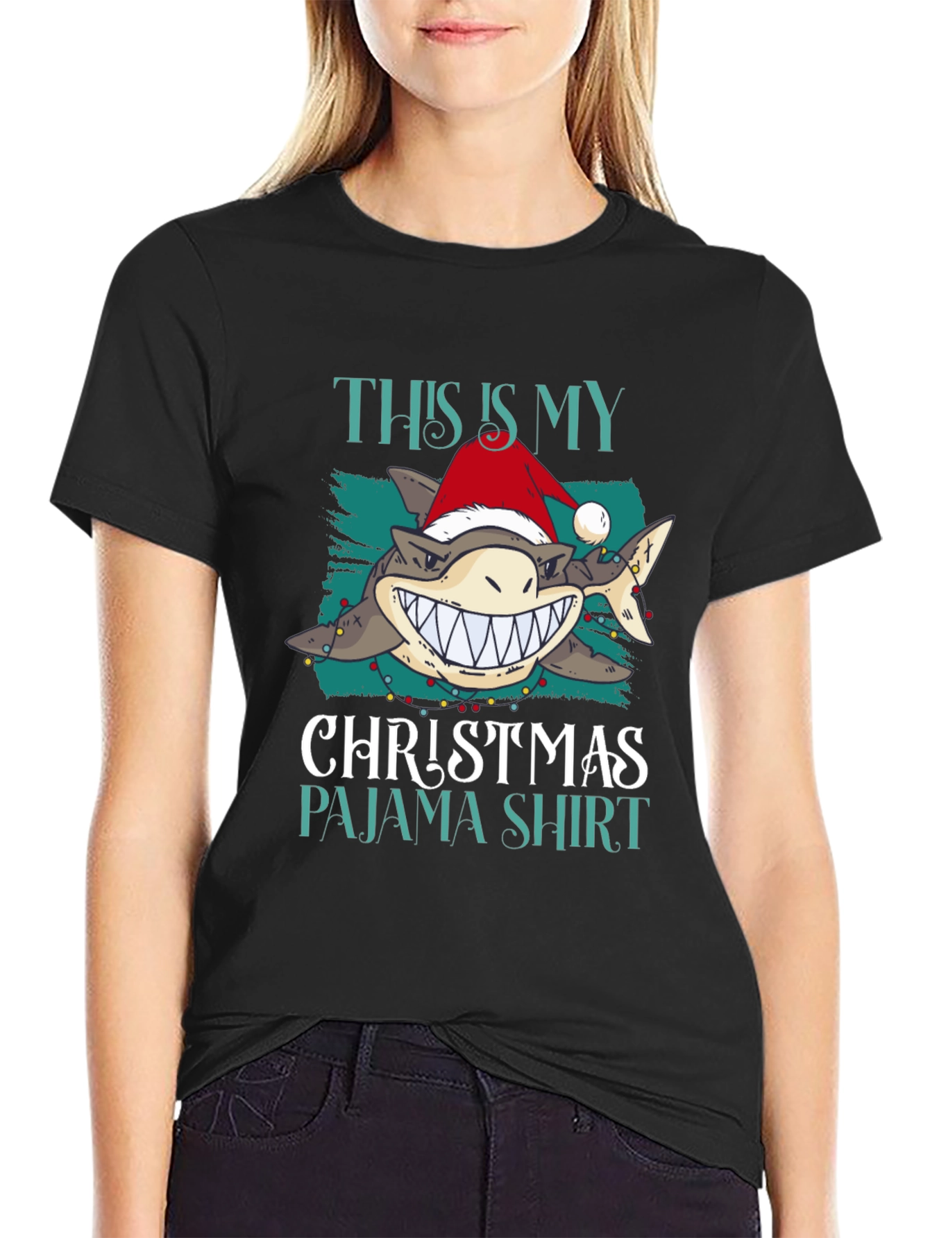 Shark Christmas Pajama Shirt