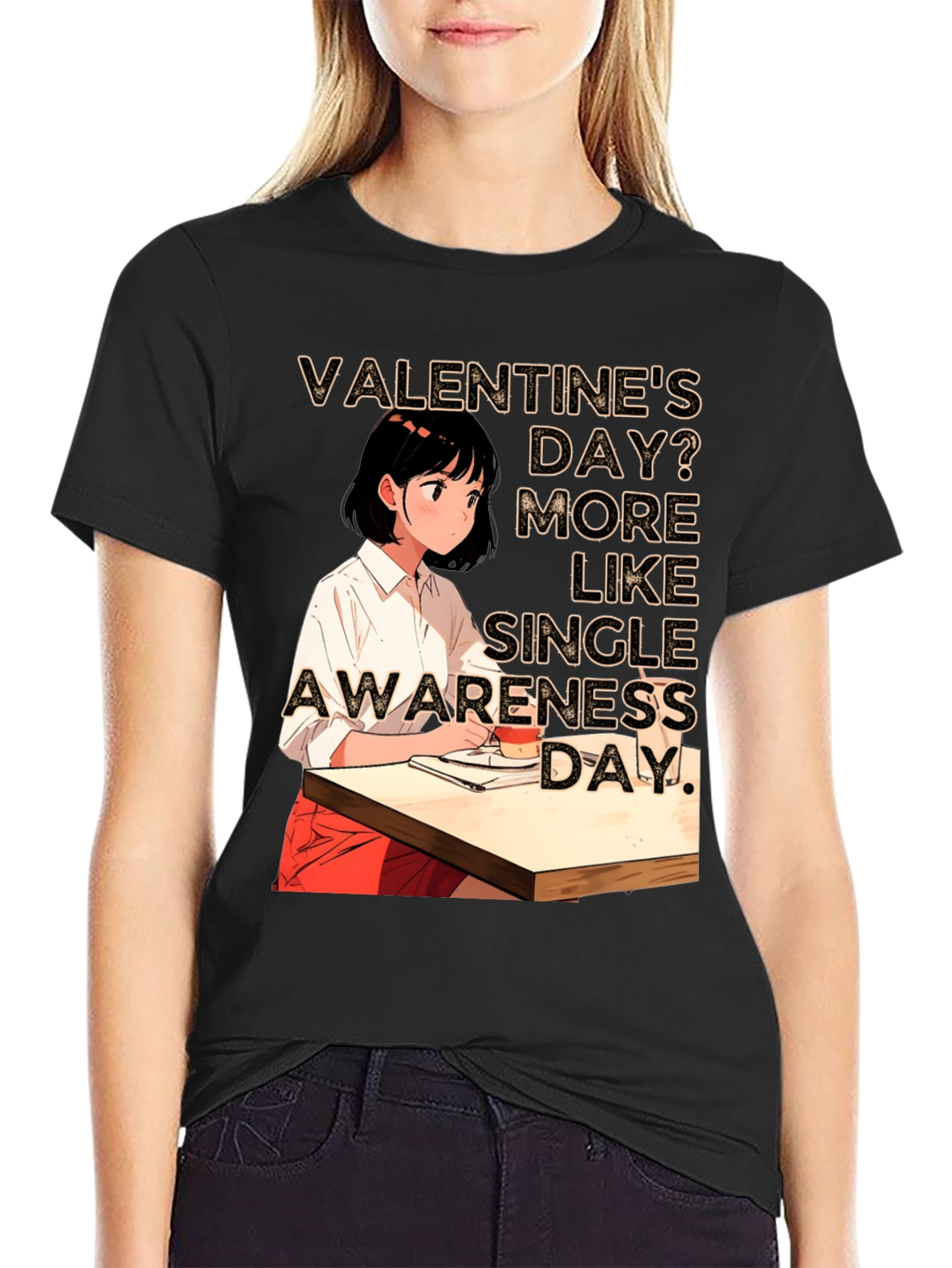 Single Awareness Day Black T-Shirt