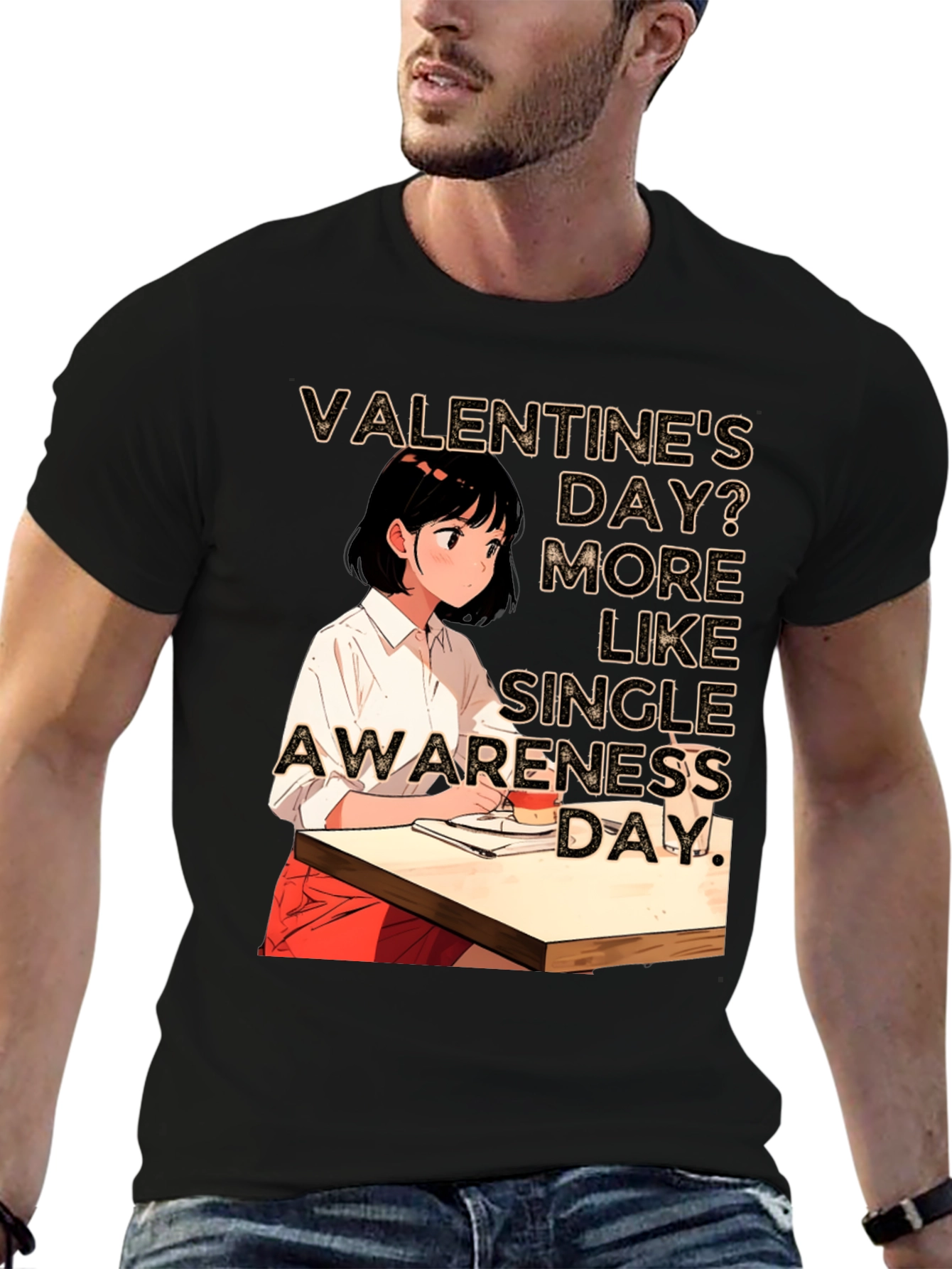 Single Awareness Day Black T-Shirt