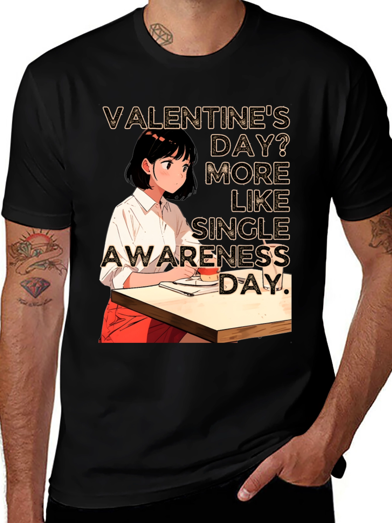 Single Awareness Day Black T-Shirt
