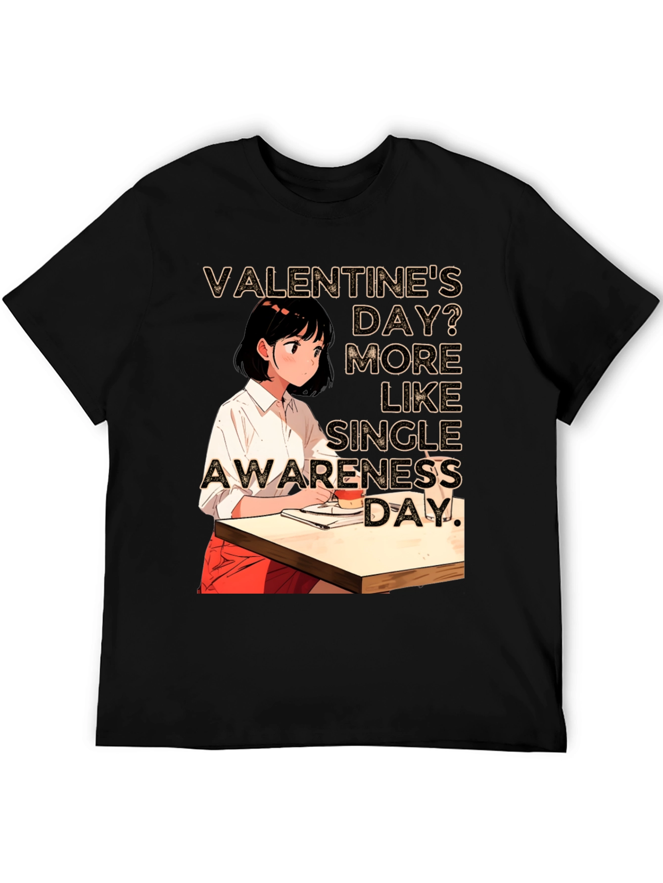 Single Awareness Day Black T-Shirt