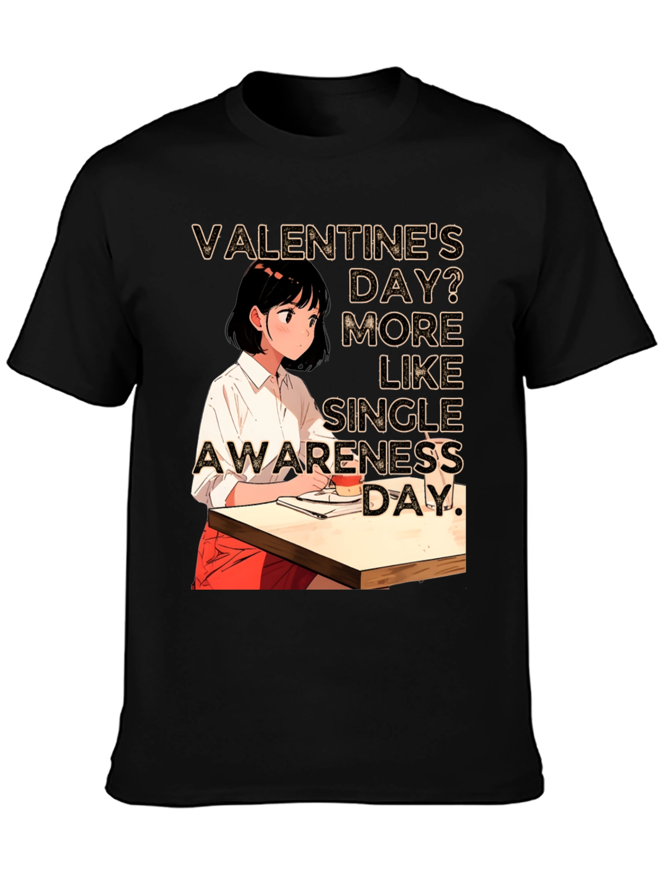 Single Awareness Day Black T-Shirt