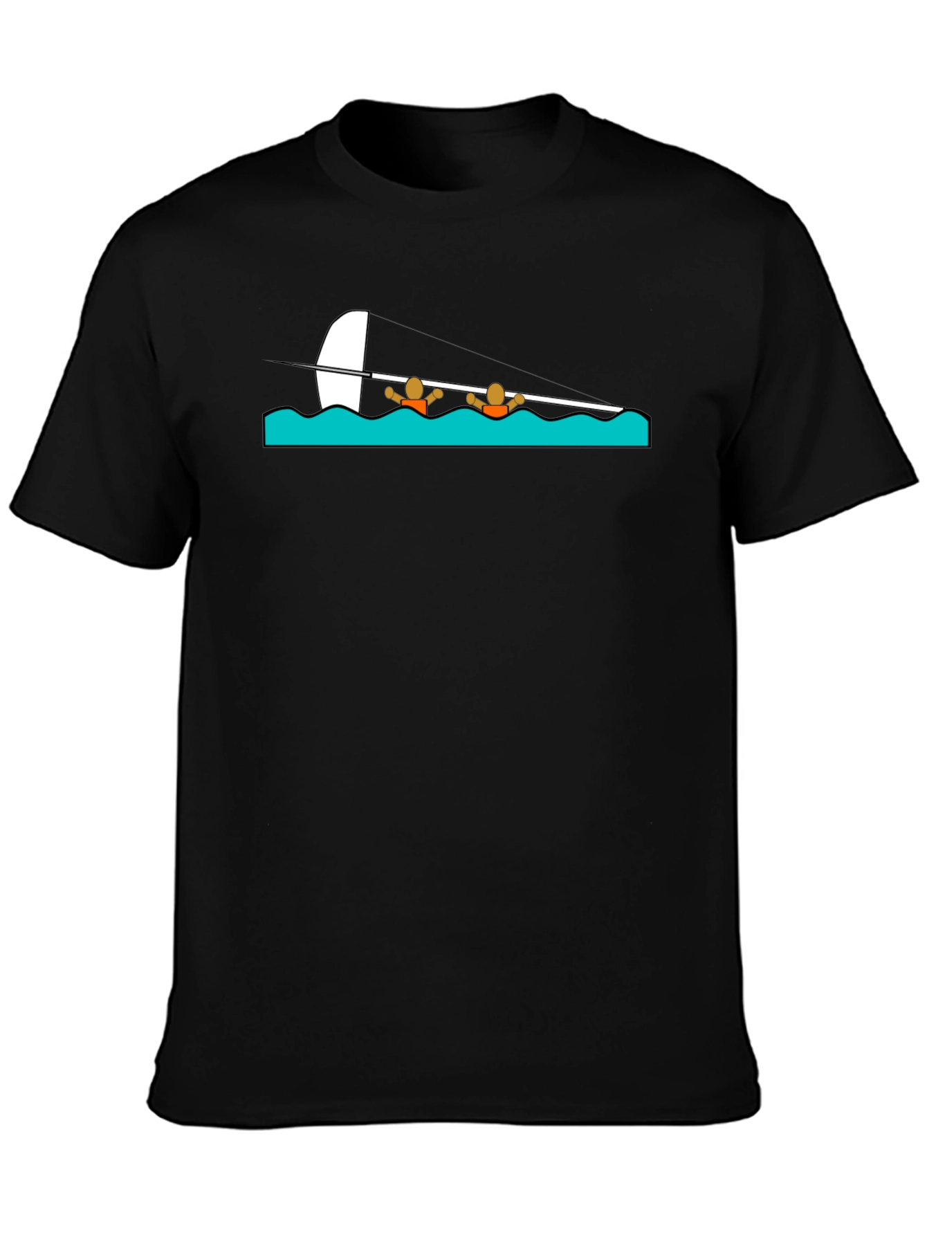 Rowing Crew T-Shirt - Black Cotton Tee