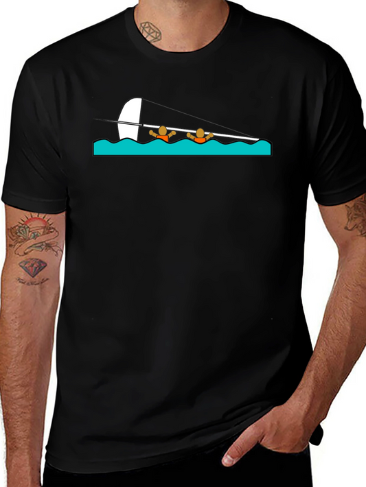 Rowing Crew T-Shirt - Black Cotton Tee