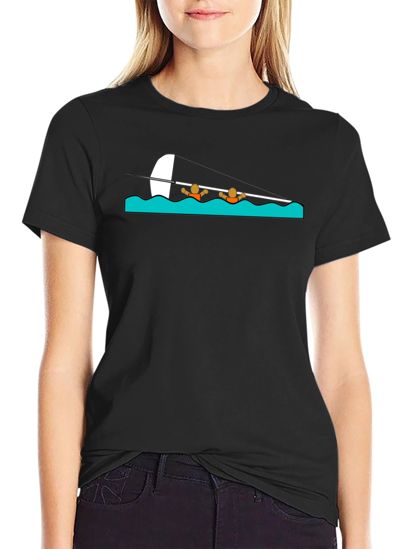Rowing Crew T-Shirt - Black Cotton Tee