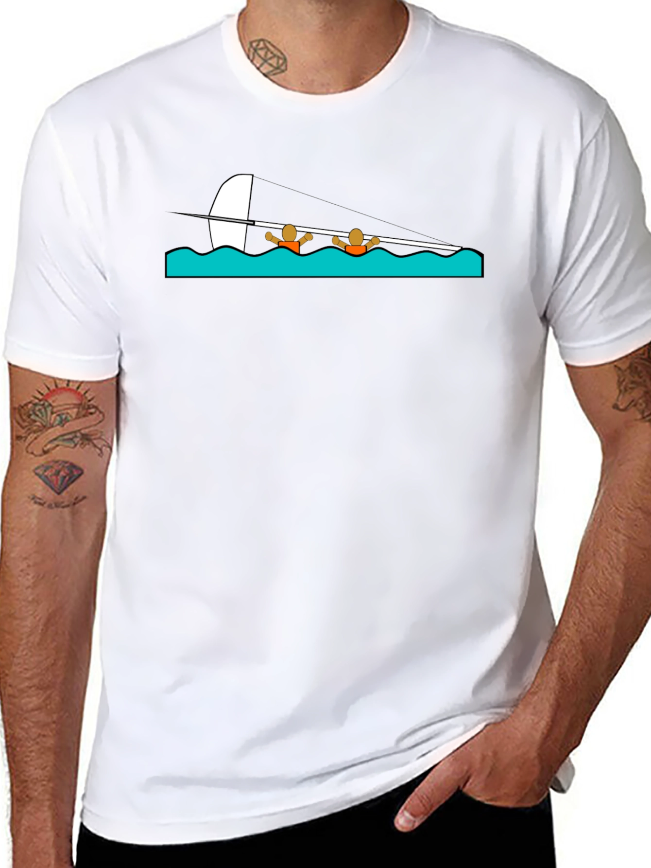 Rowing Crew T-Shirt - Black Cotton Tee