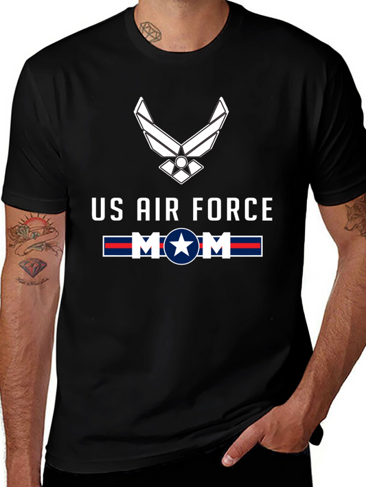 US Air Force Mom Graphic Tee - Black