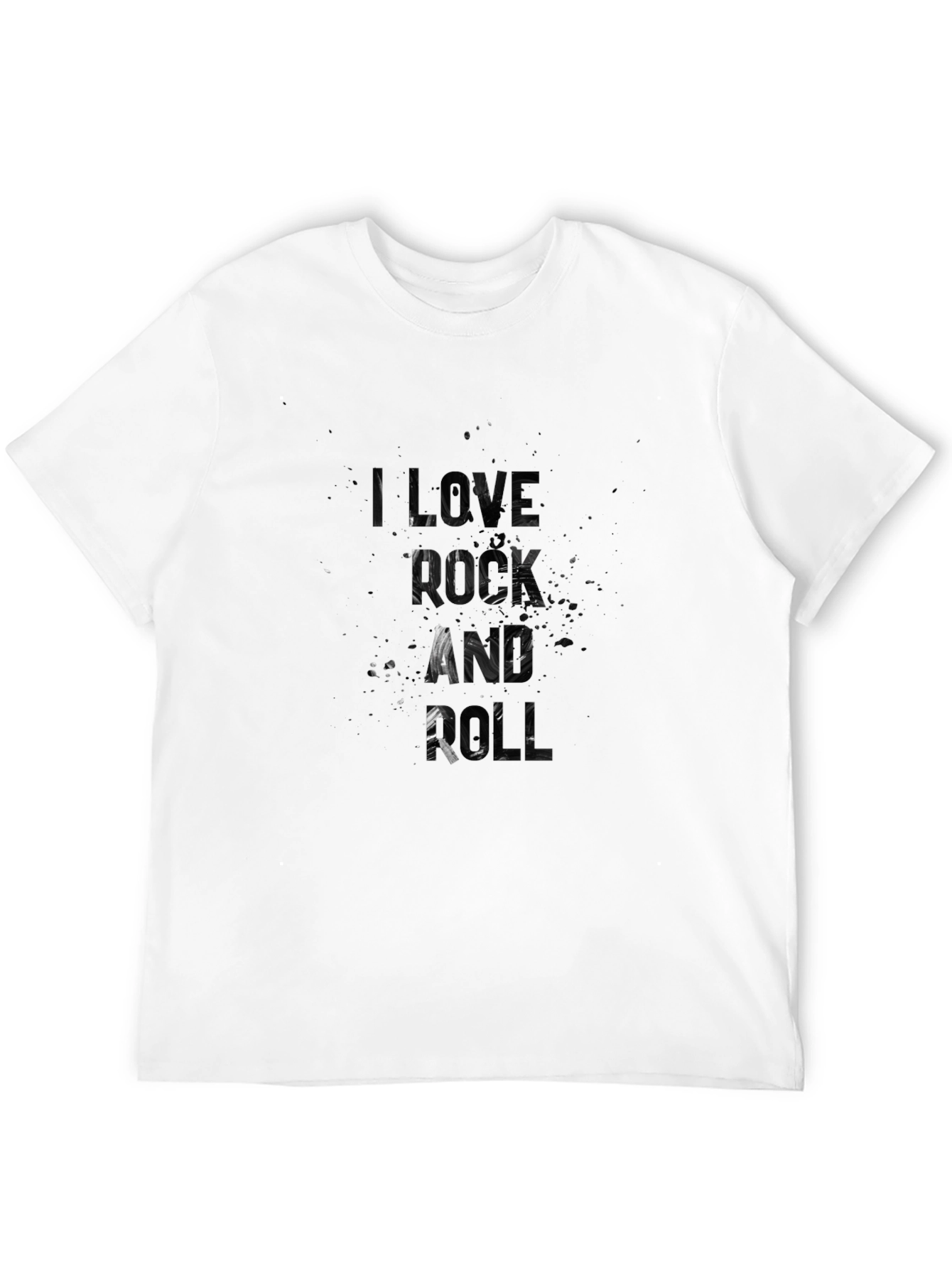 I Love Rock and Roll Mens Black Graphic T-Shirt