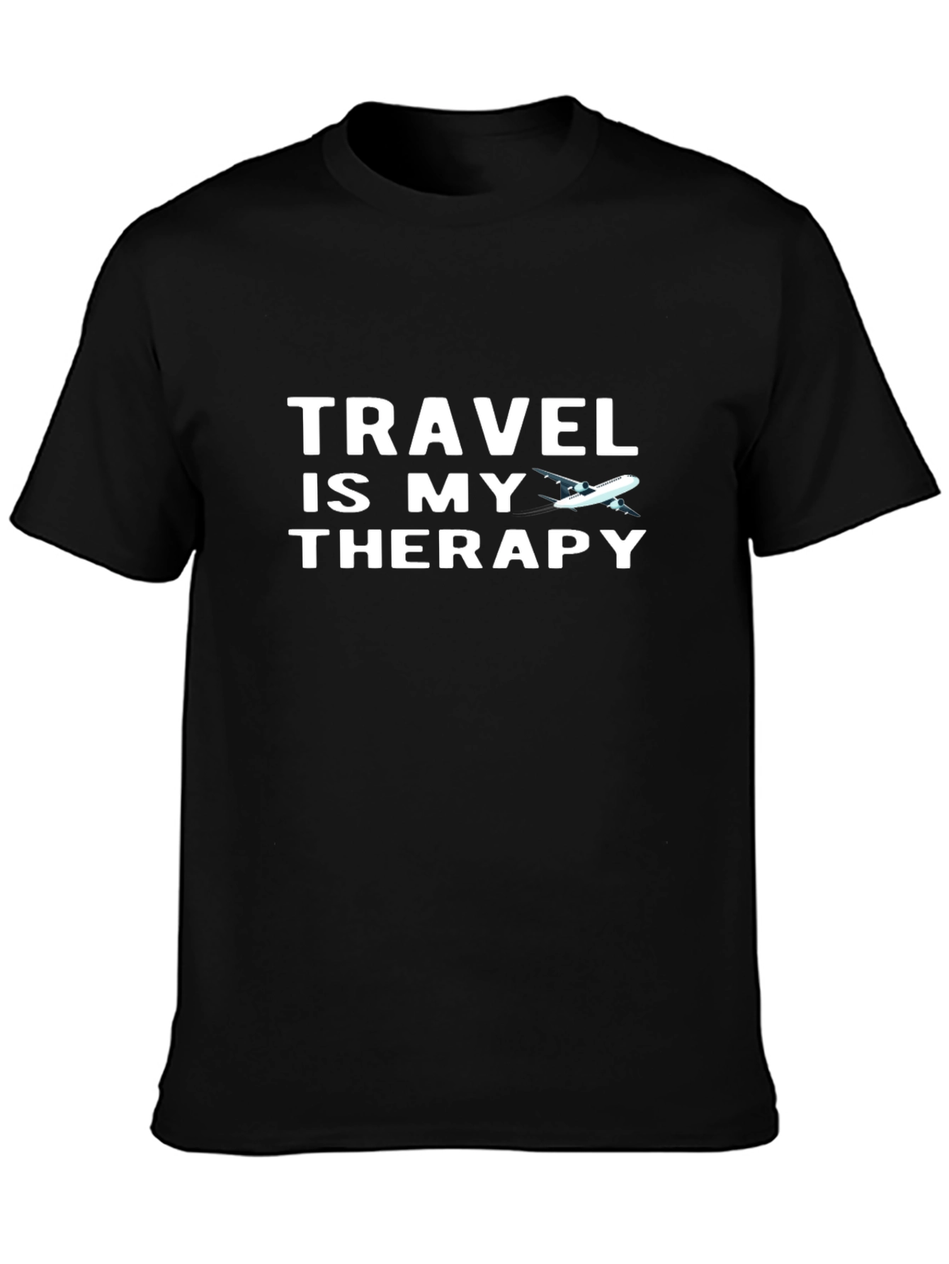 Travel is My Therapy T-Shirt - Airplane Graphic