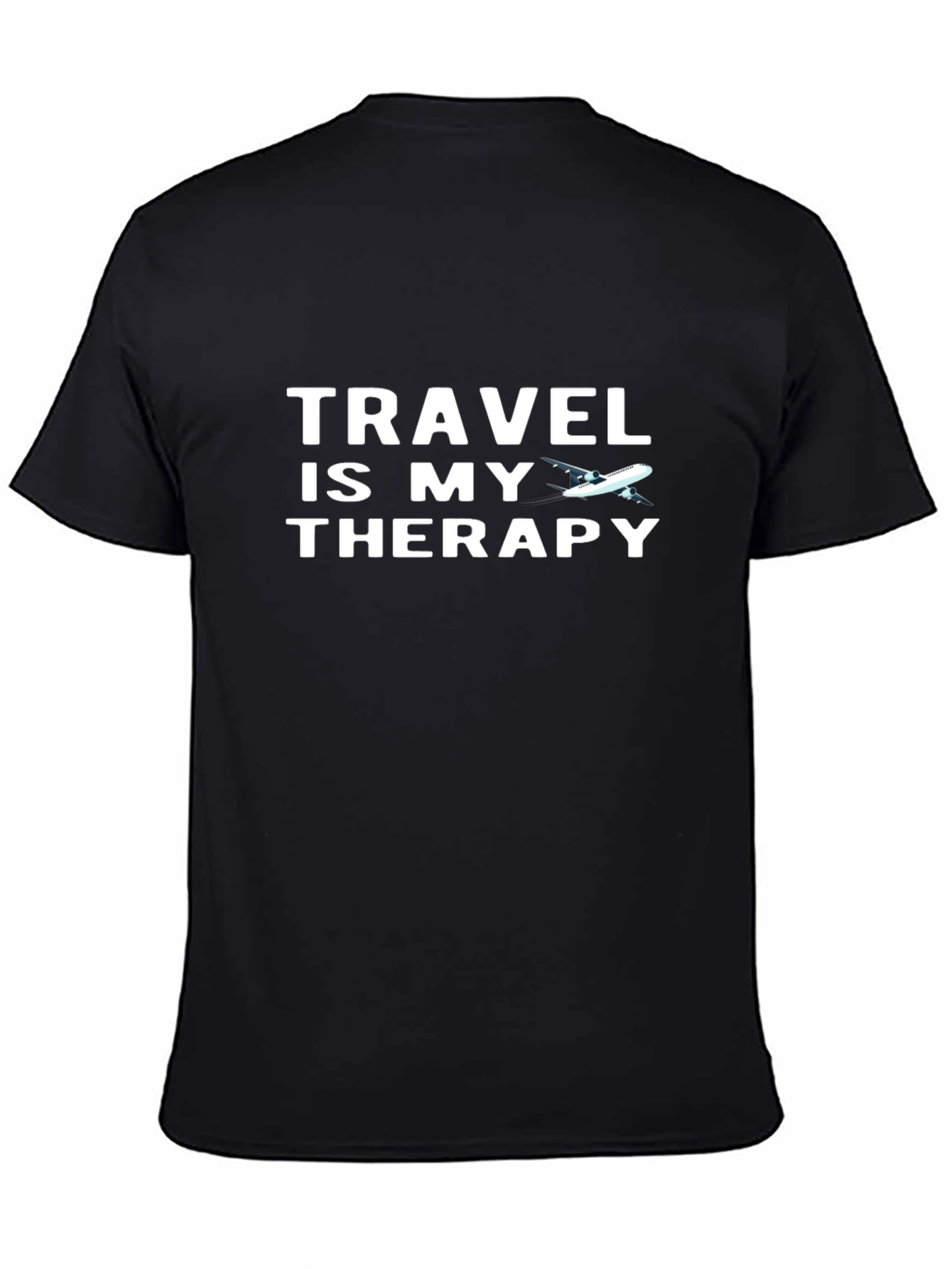 Travel is My Therapy T-Shirt - Airplane Graphic