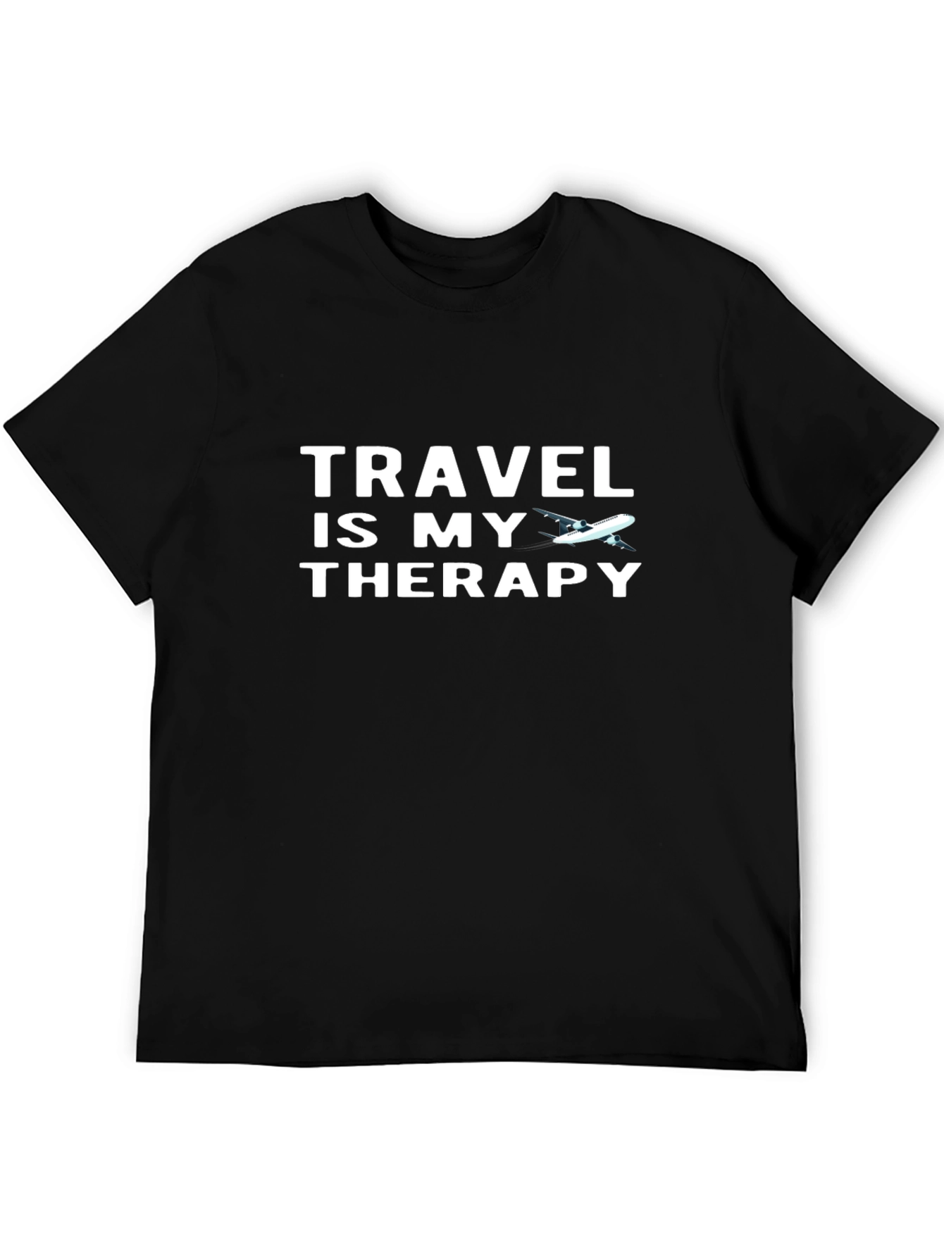 Travel is My Therapy T-Shirt - Airplane Graphic