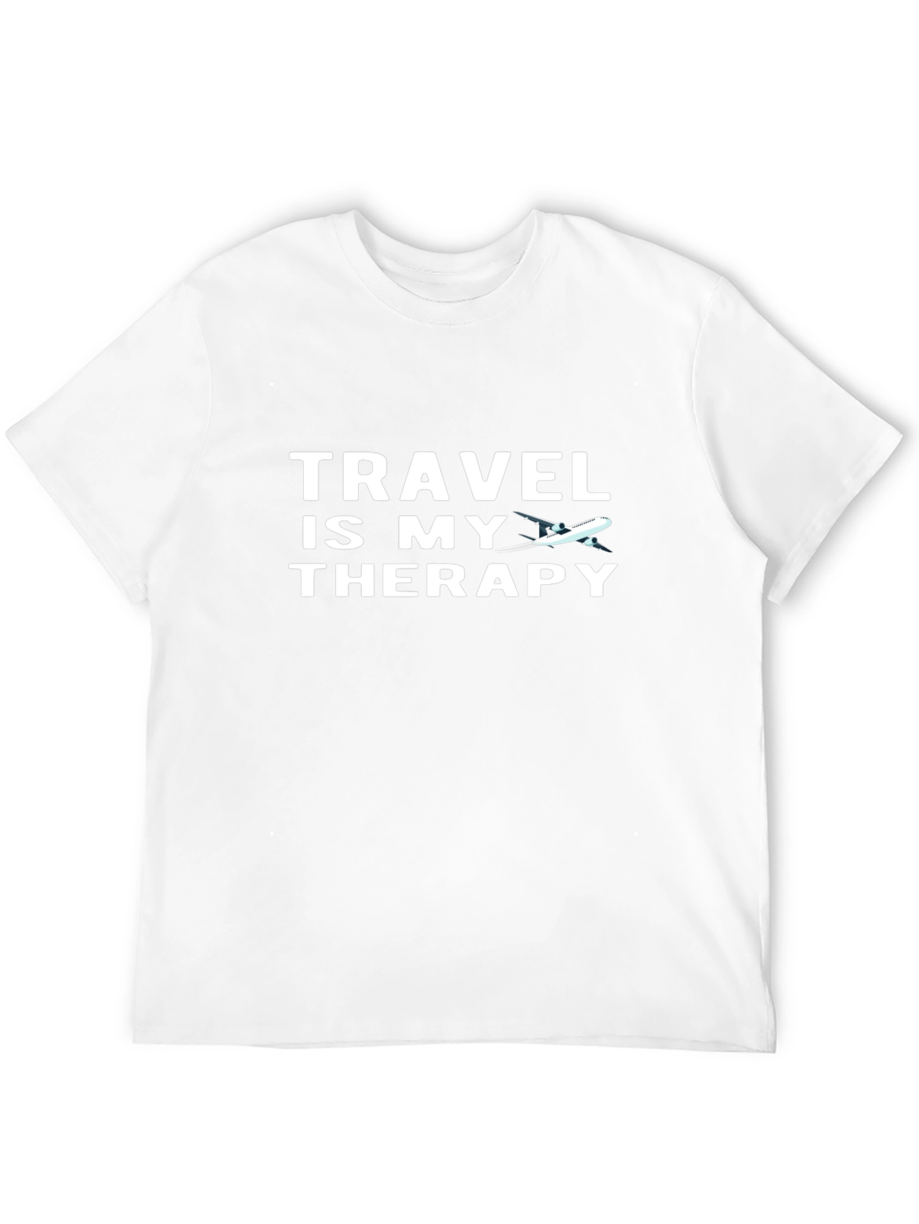 Travel is My Therapy T-Shirt - Airplane Graphic