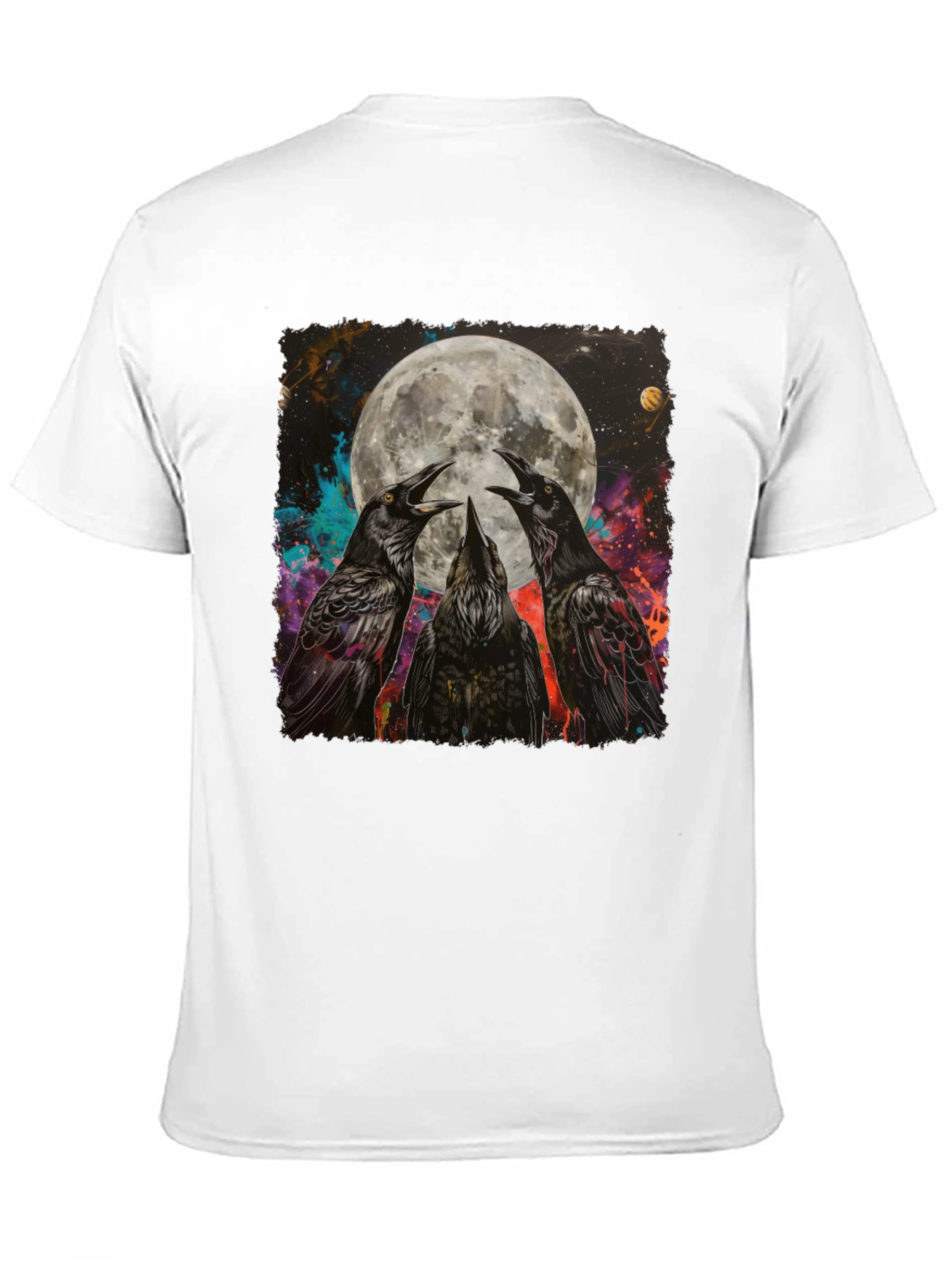 Raven Moon Graphic Tee - Unique Celestial Design