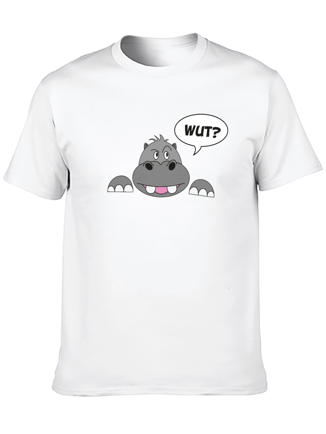Hippo Wut? Graphic Print Black T-Shirt