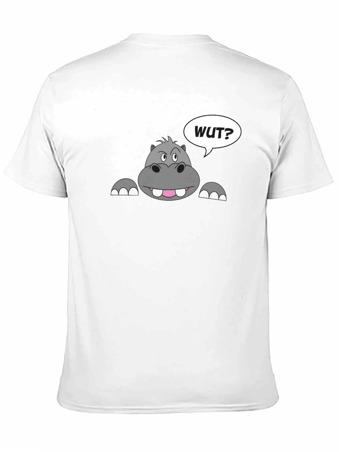 Hippo Wut? Graphic Print Black T-Shirt