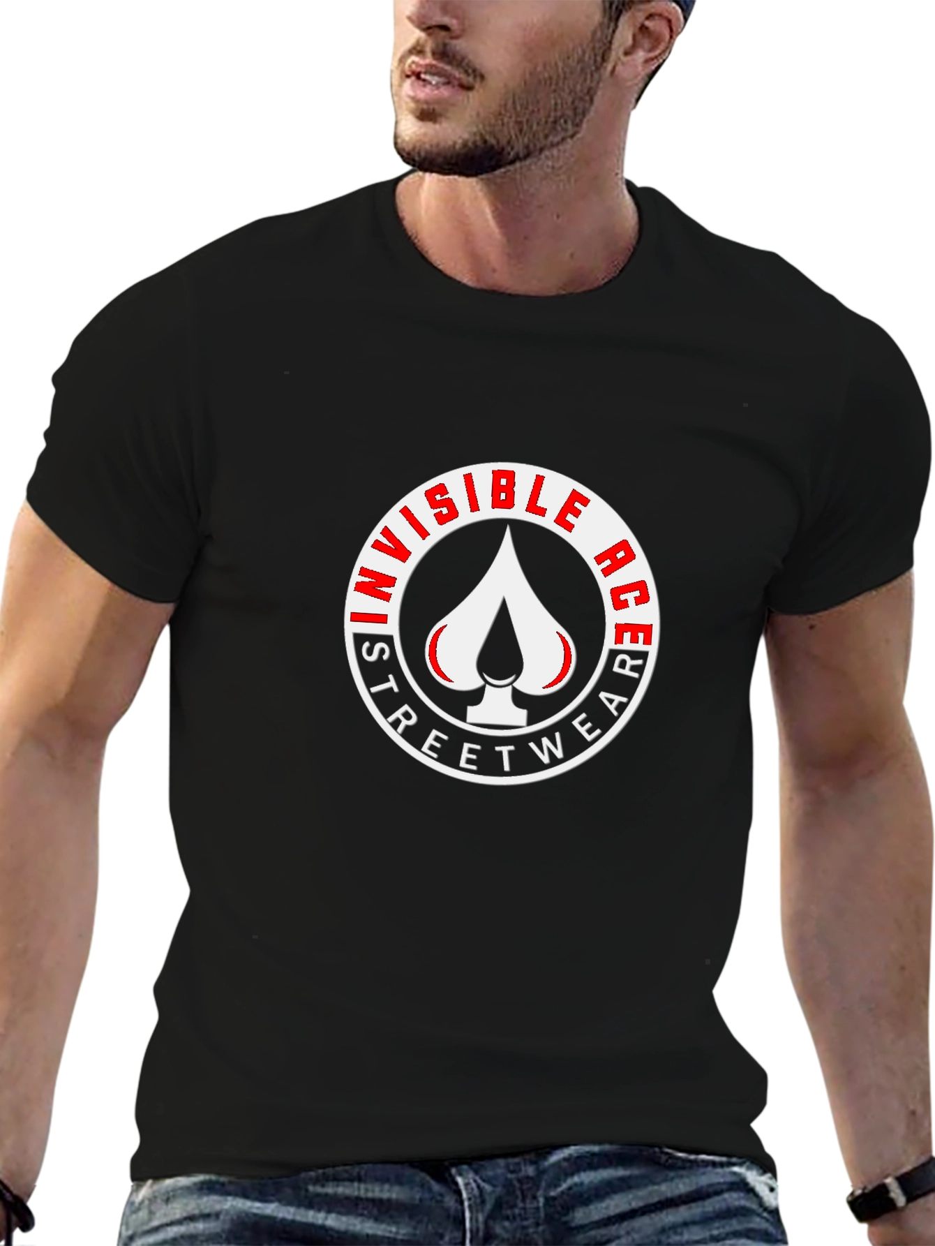 Invisible Ace Streetwear Graphic Tee - Black