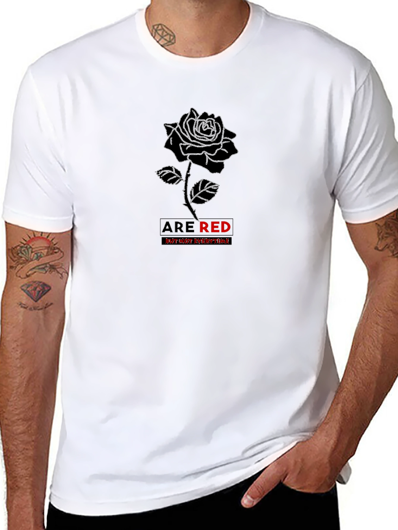 Rose Outline T-Shirt: Roses are Red Design