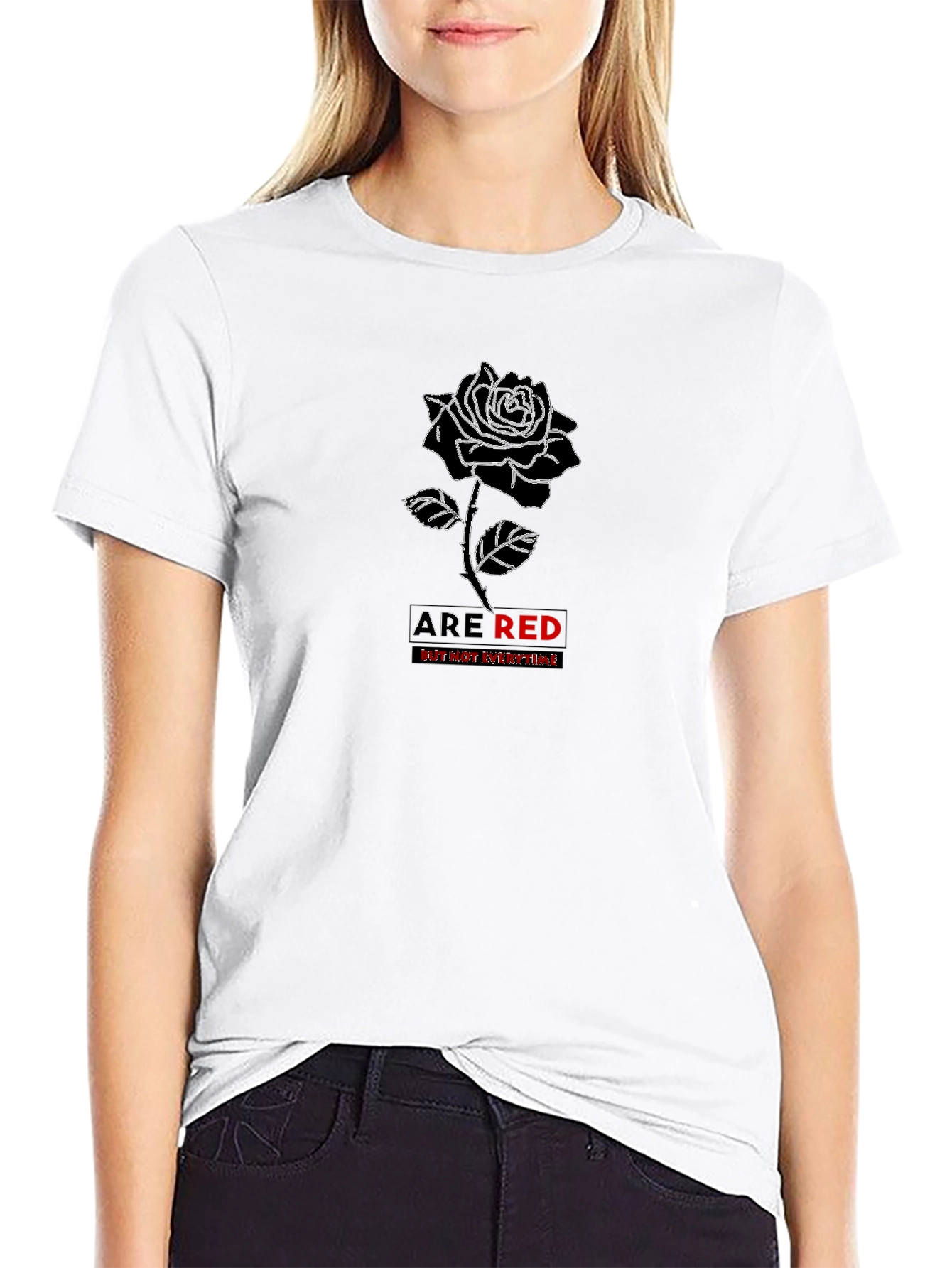 Rose Outline T-Shirt: Roses are Red Design