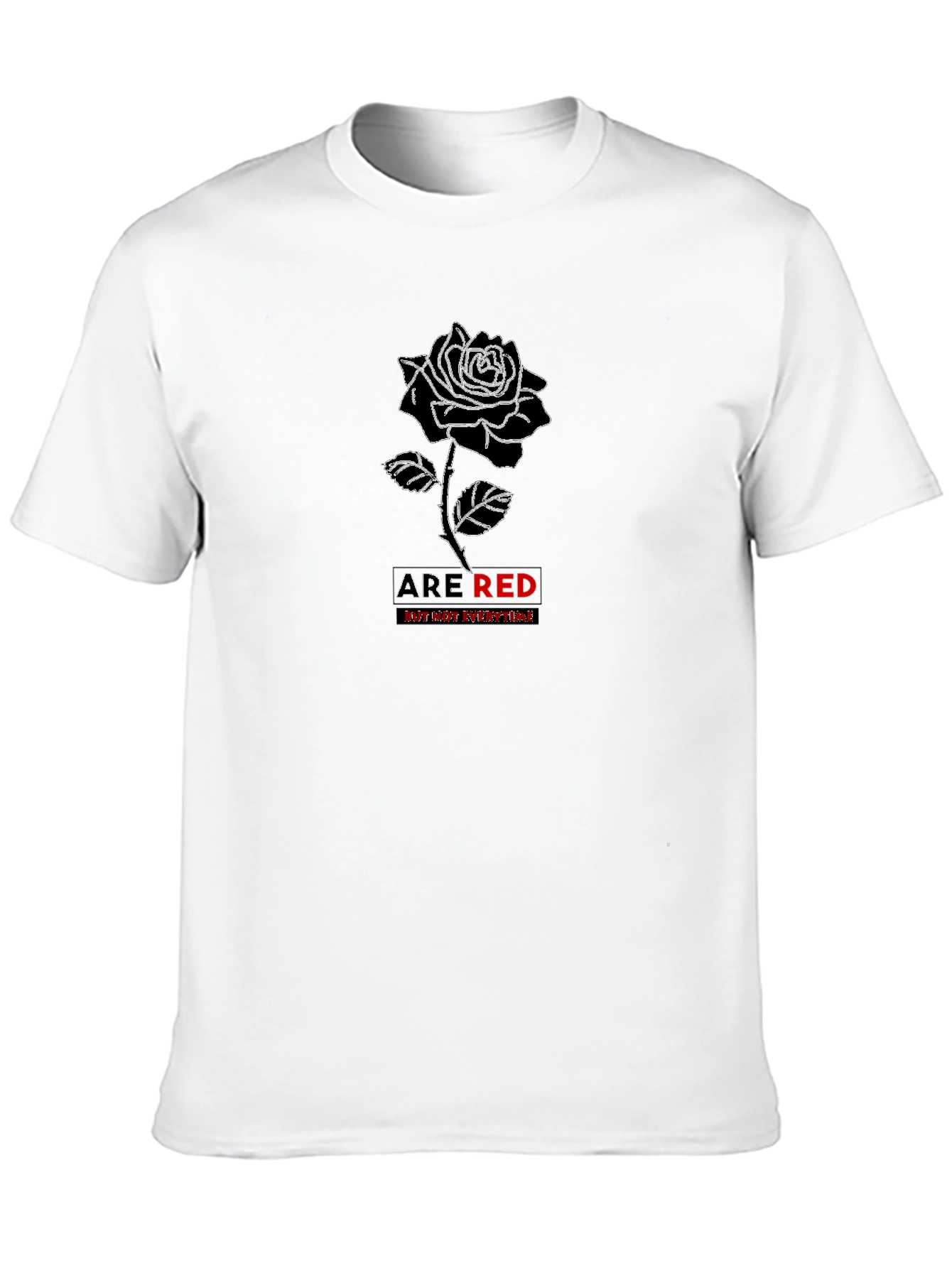Rose Outline T-Shirt: Roses are Red Design