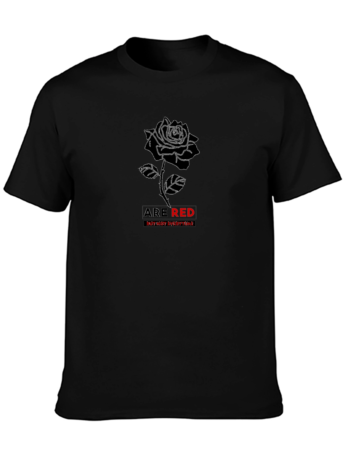 Rose Outline T-Shirt: Roses are Red Design