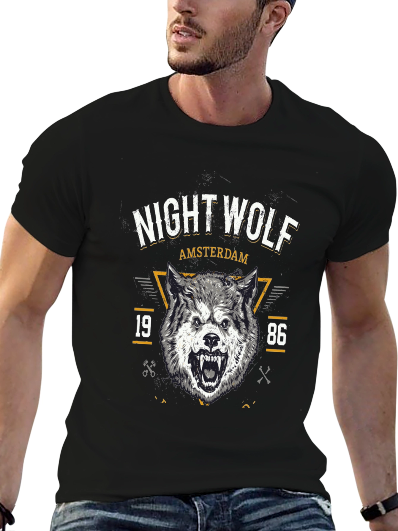 Night Wolf Amsterdam Graphic T-Shirt