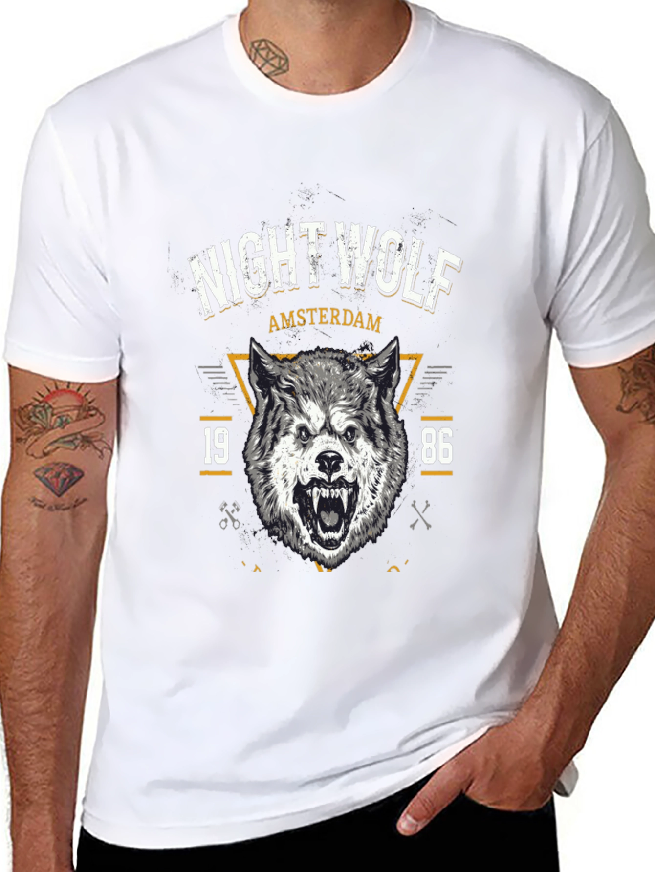 Night Wolf Amsterdam Graphic T-Shirt