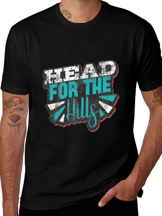 Head For The Hills Graphic Tee - Distressed Print