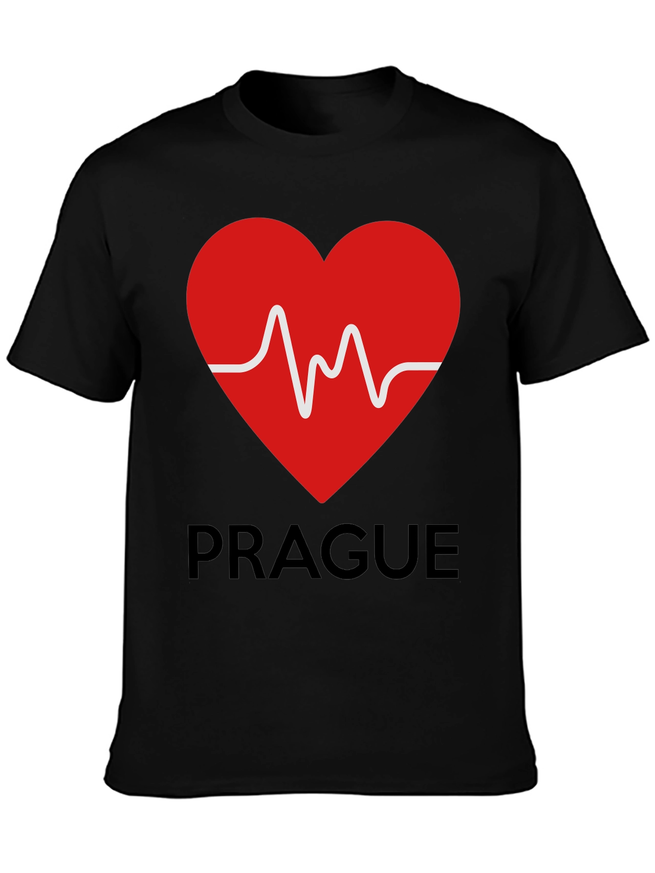 Prague Heartbeat Tee - Stylish City Souvenir