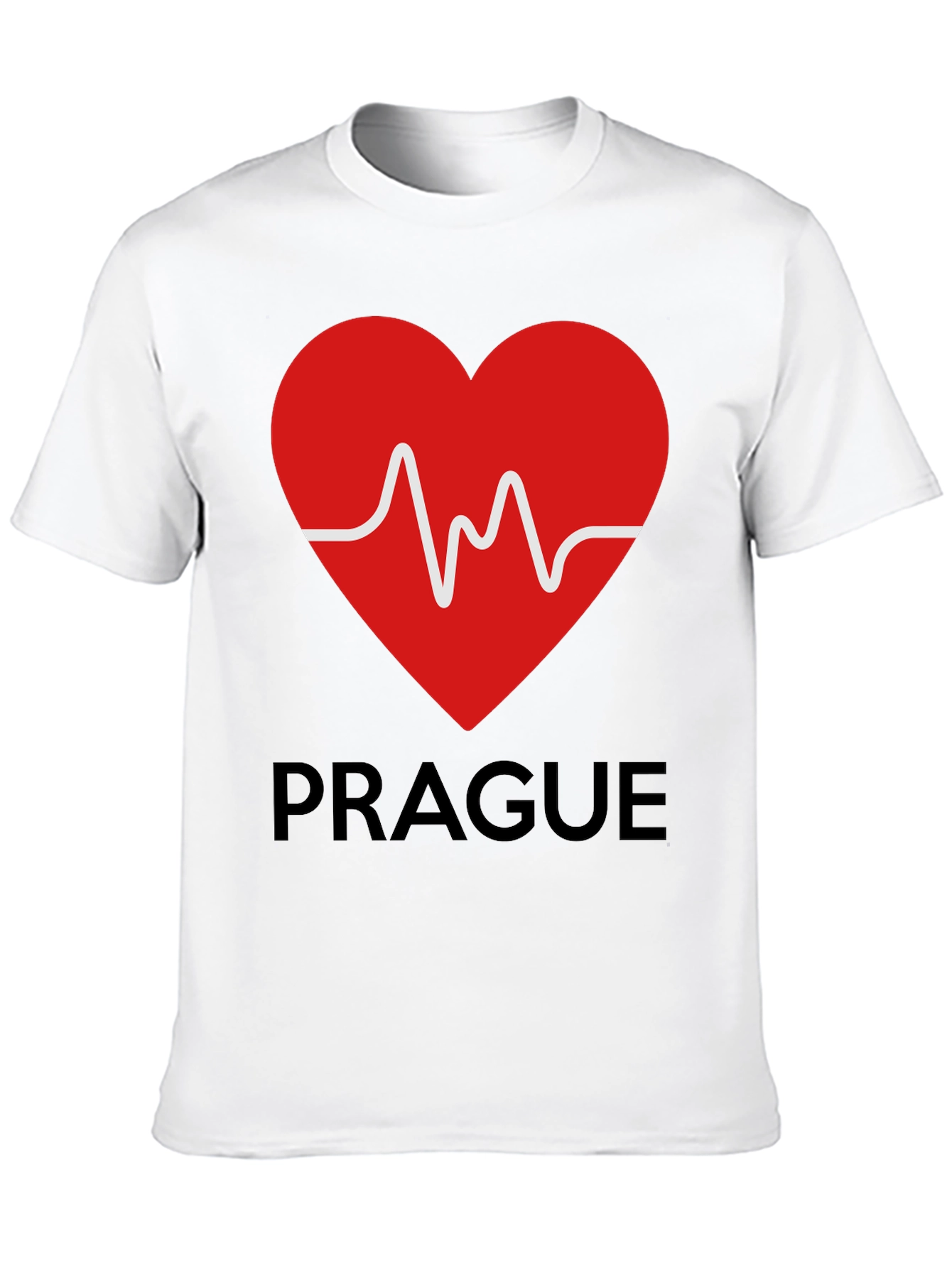 Prague Heartbeat Tee - Stylish City Souvenir