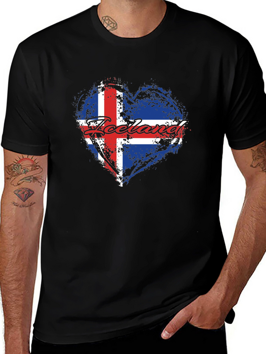 Iceland Flag Heart Graphic T-Shirt