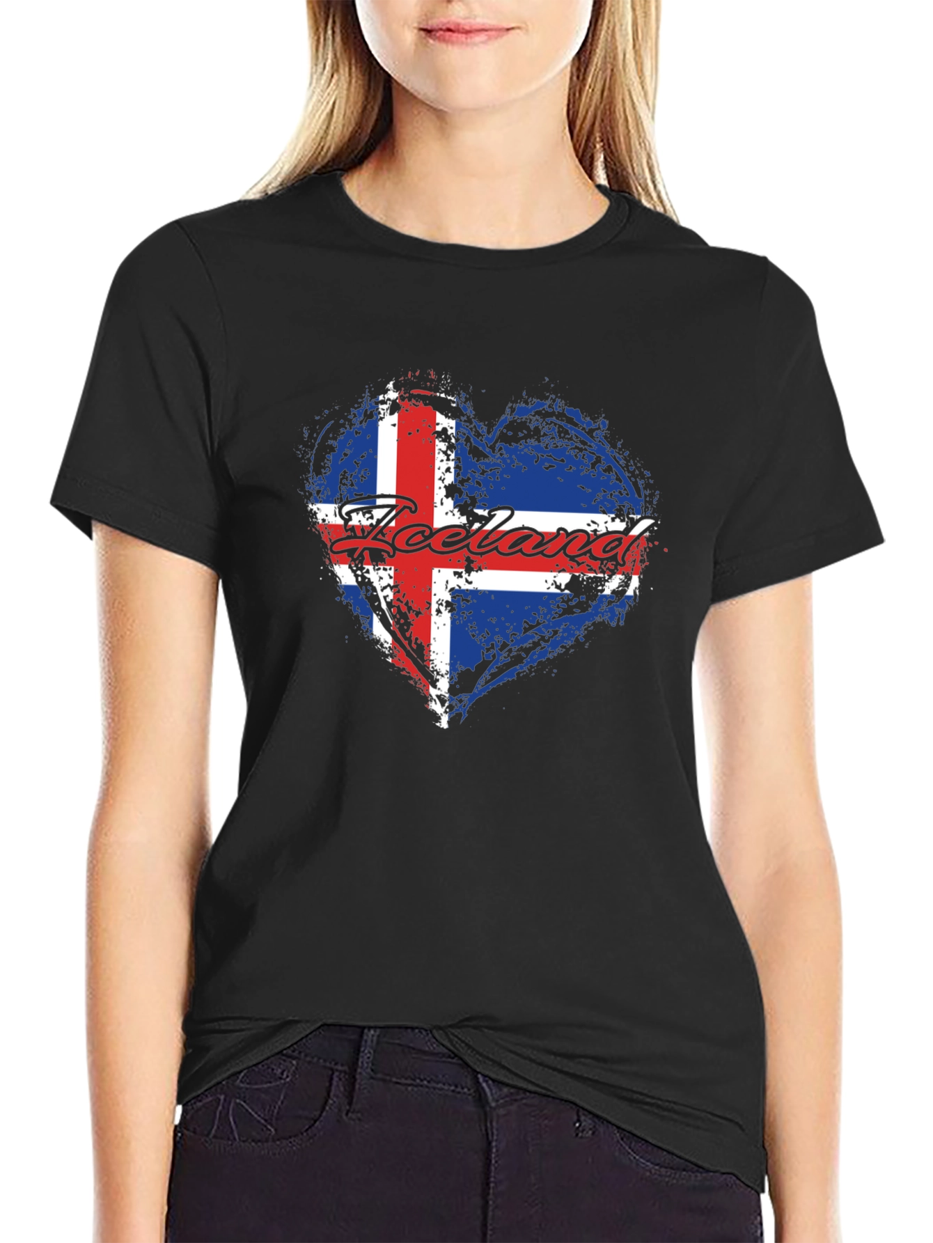 Iceland Flag Heart Graphic T-Shirt