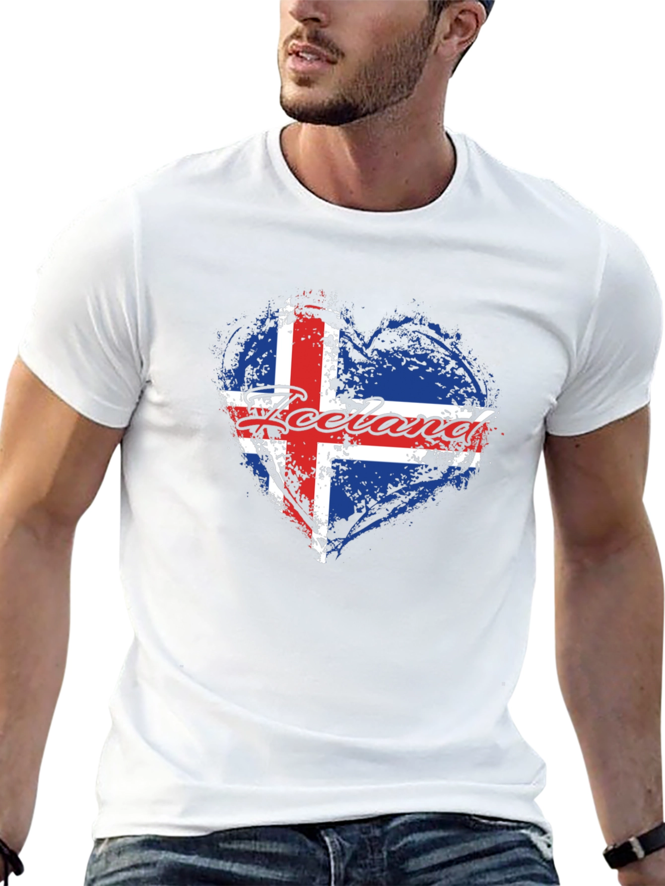 Iceland Flag Heart Graphic T-Shirt