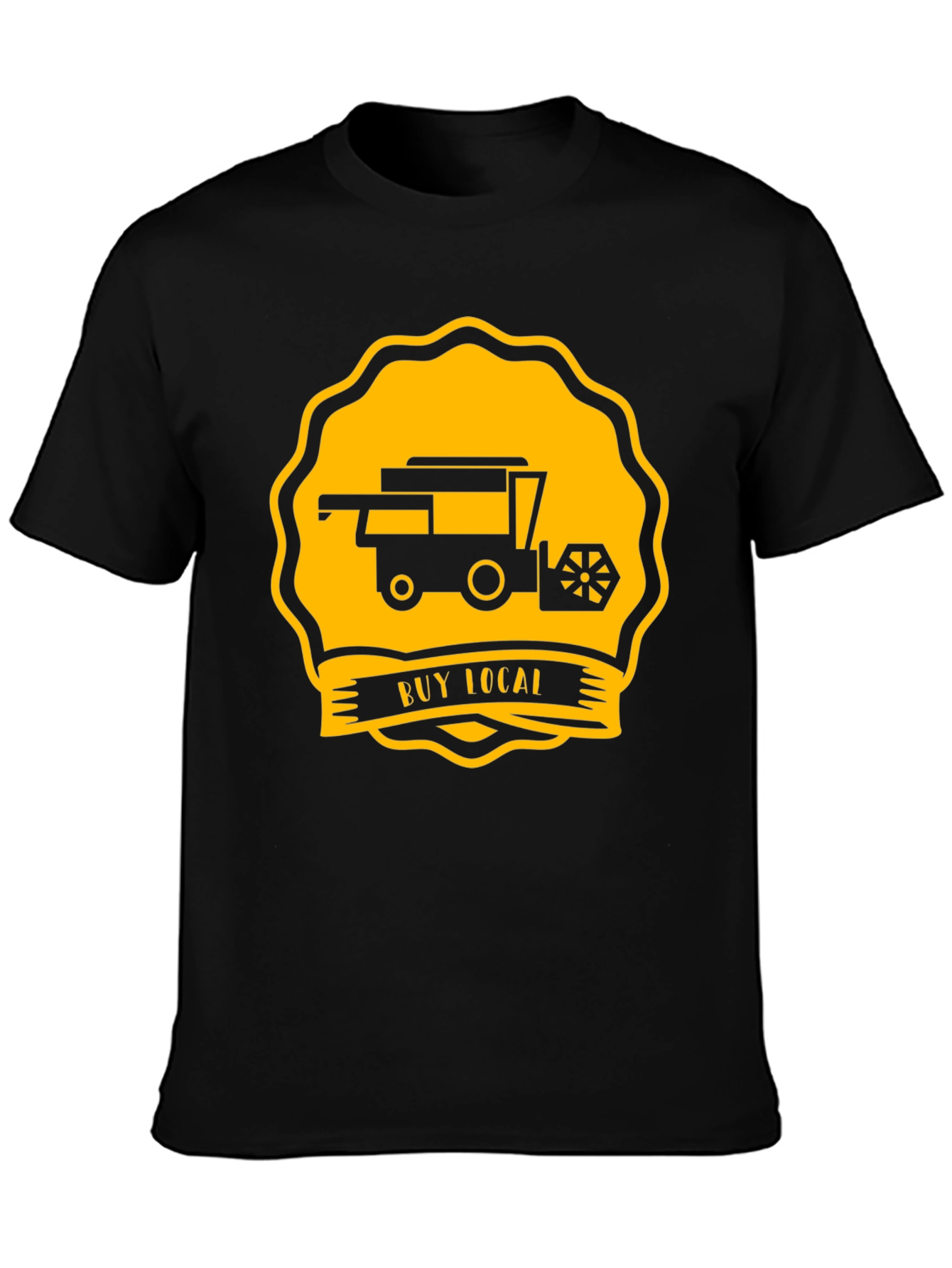 Buy Local Tractor Tee - Black Cotton T-Shirt