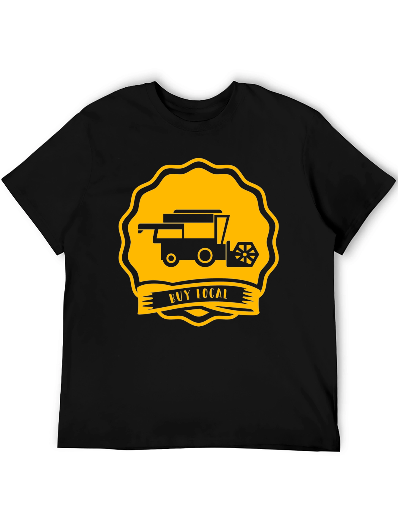 Buy Local Tractor Tee - Black Cotton T-Shirt