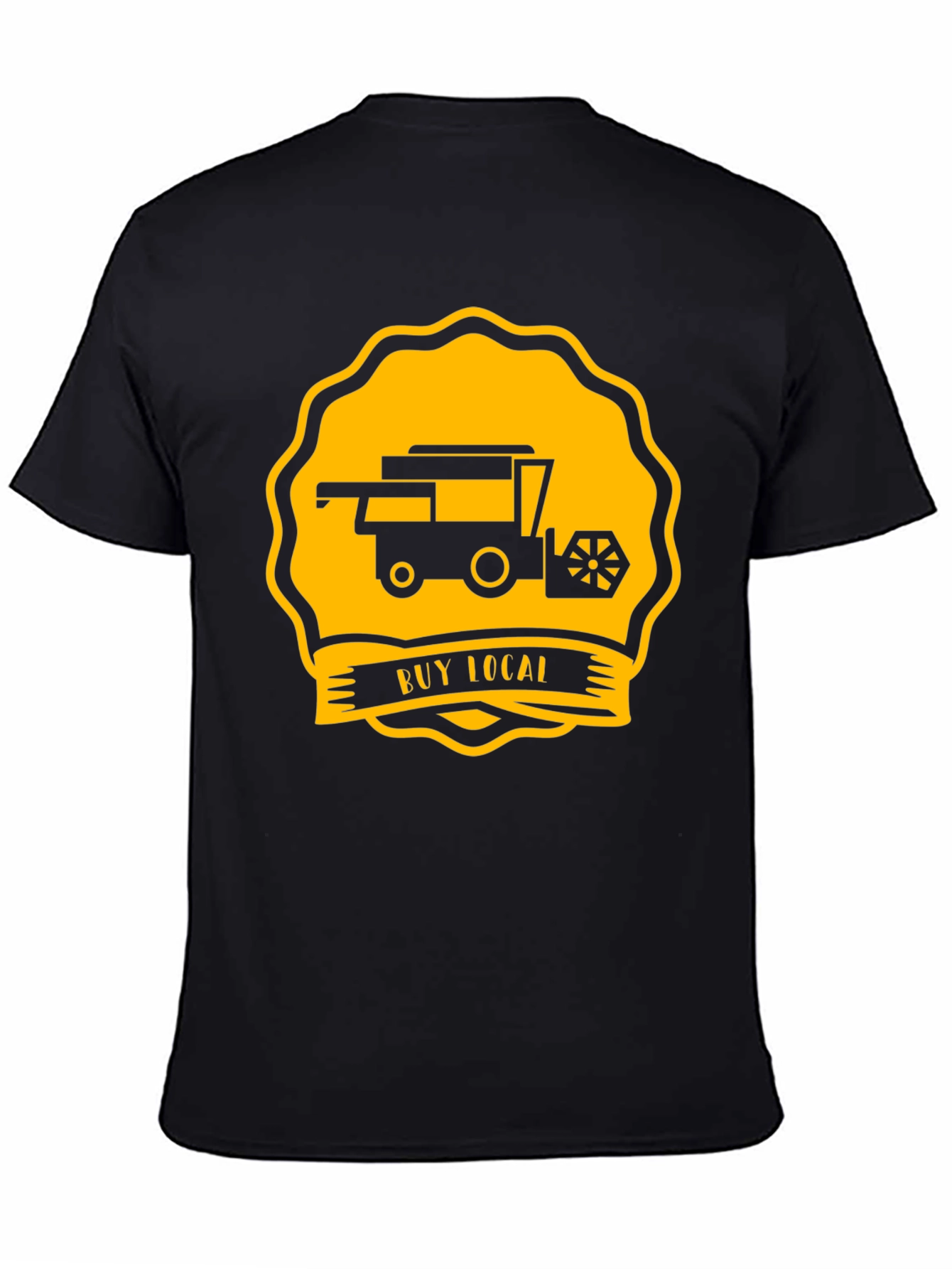 Buy Local Tractor Tee - Black Cotton T-Shirt