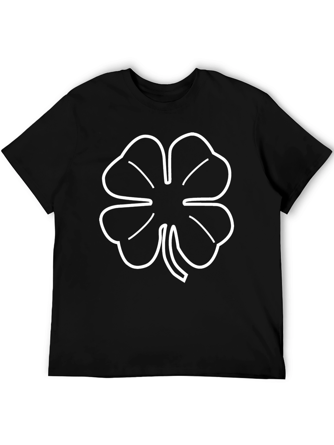 Lucky Clover T-Shirt - Black Four Leaf Tee