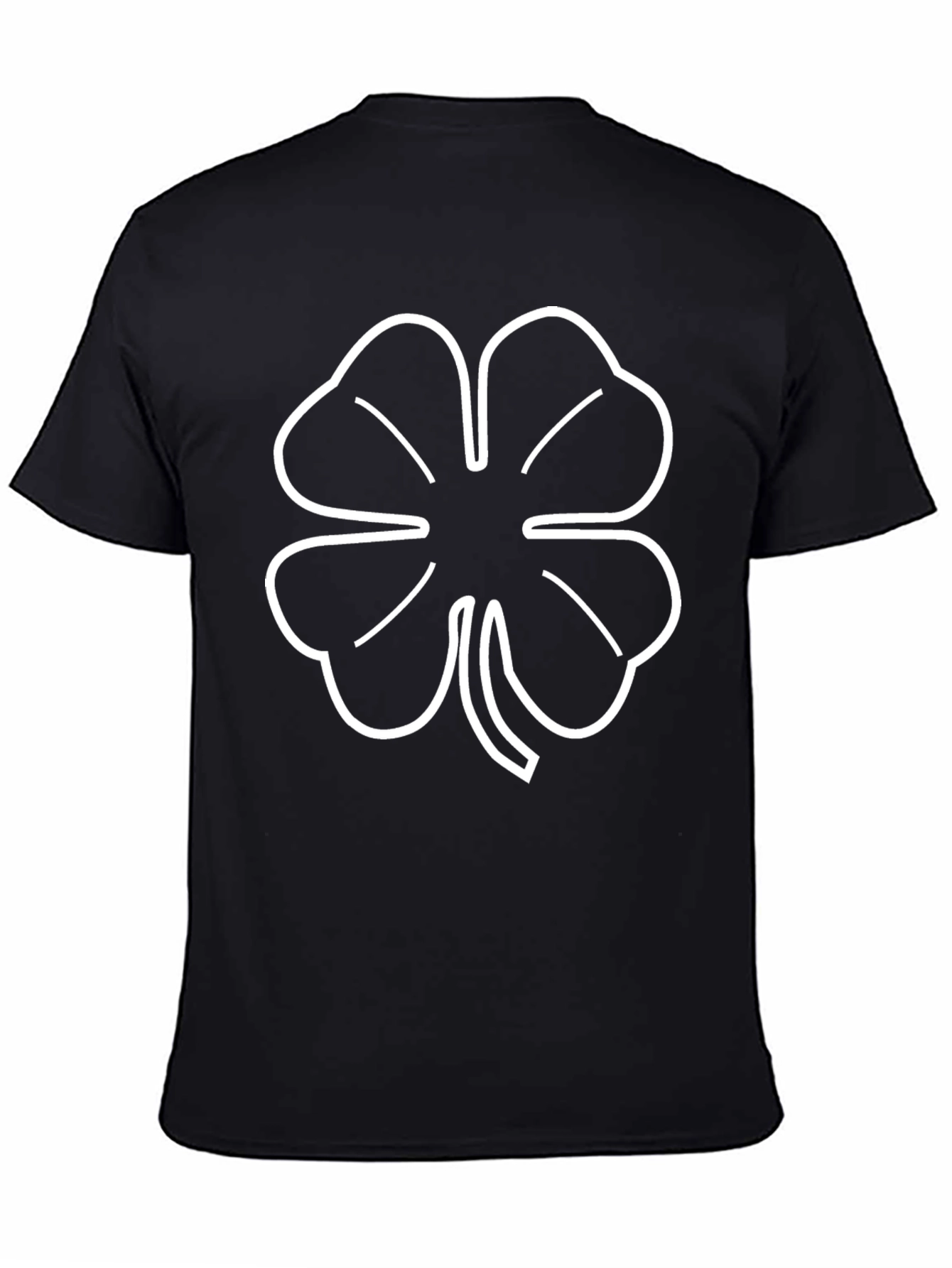 Lucky Clover T-Shirt - Black Four Leaf Tee