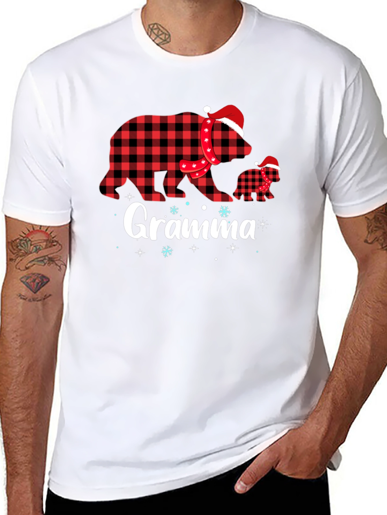 Gramma Bear Plaid Holiday T-Shirt