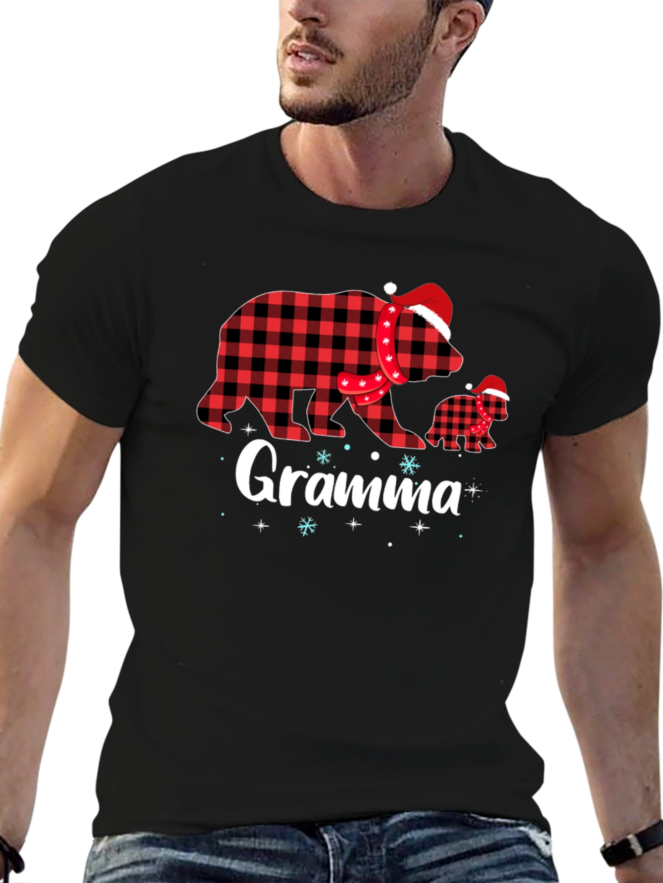 Gramma Bear Plaid Holiday T-Shirt