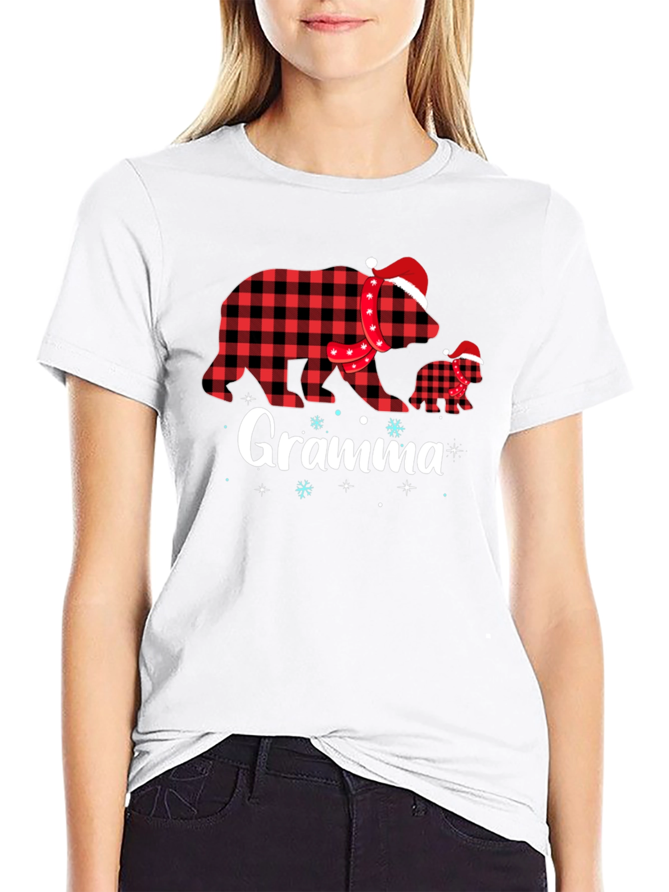 Gramma Bear Plaid Holiday T-Shirt