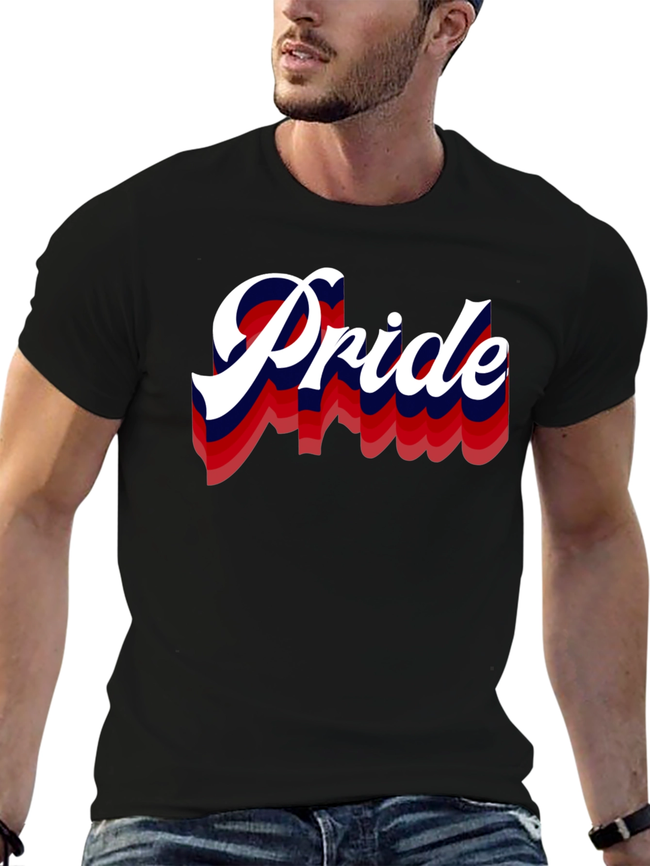 Pride Graphic Print Black T-Shirt