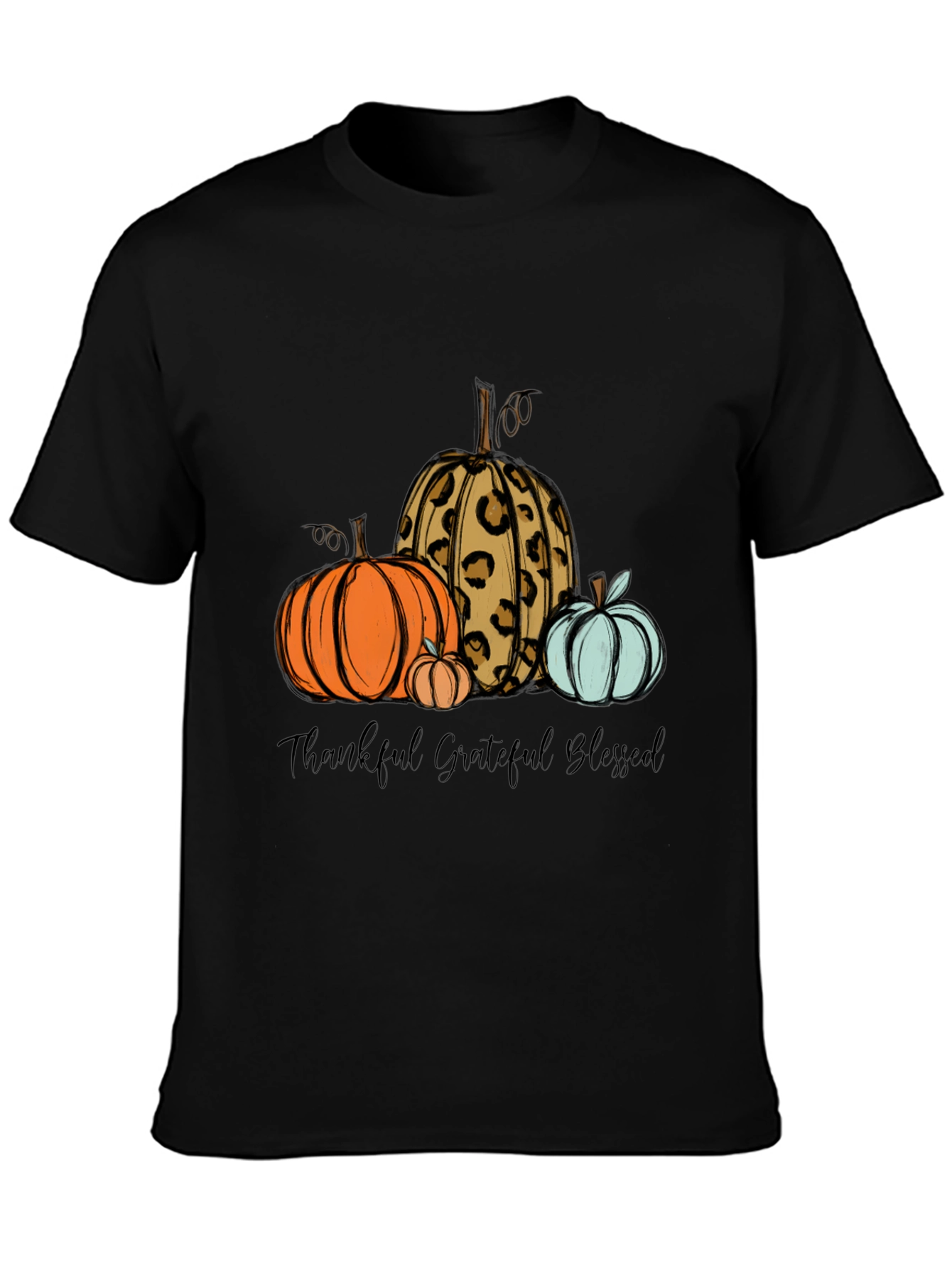Thankful Grateful Blessed Pumpkin T-Shirt