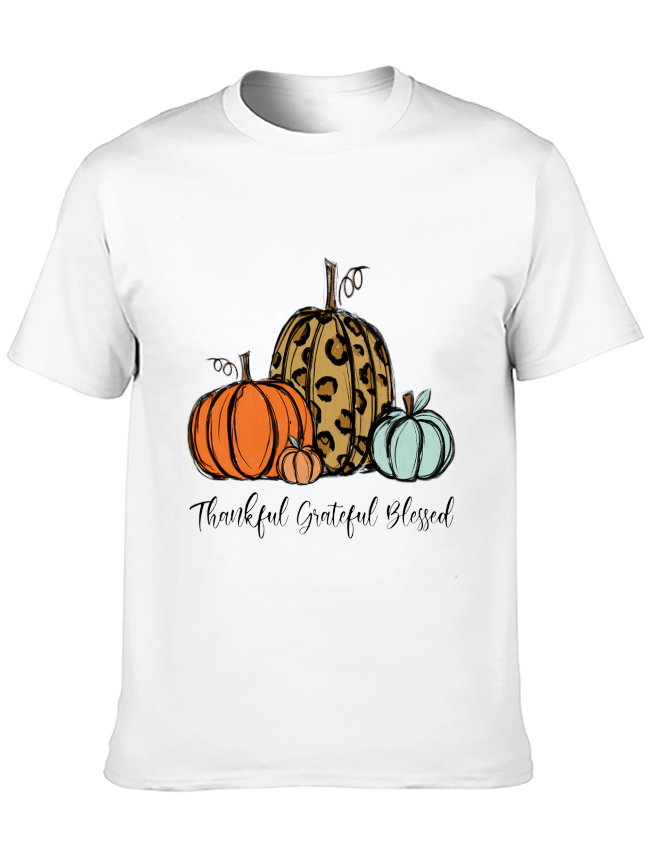 Thankful Grateful Blessed Pumpkin T-Shirt