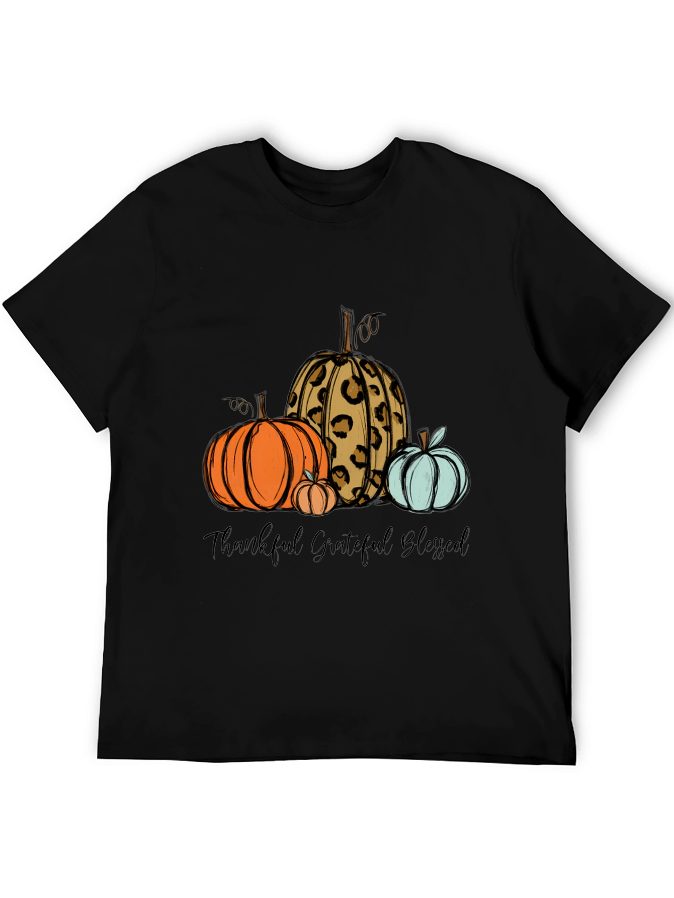 Thankful Grateful Blessed Pumpkin T-Shirt