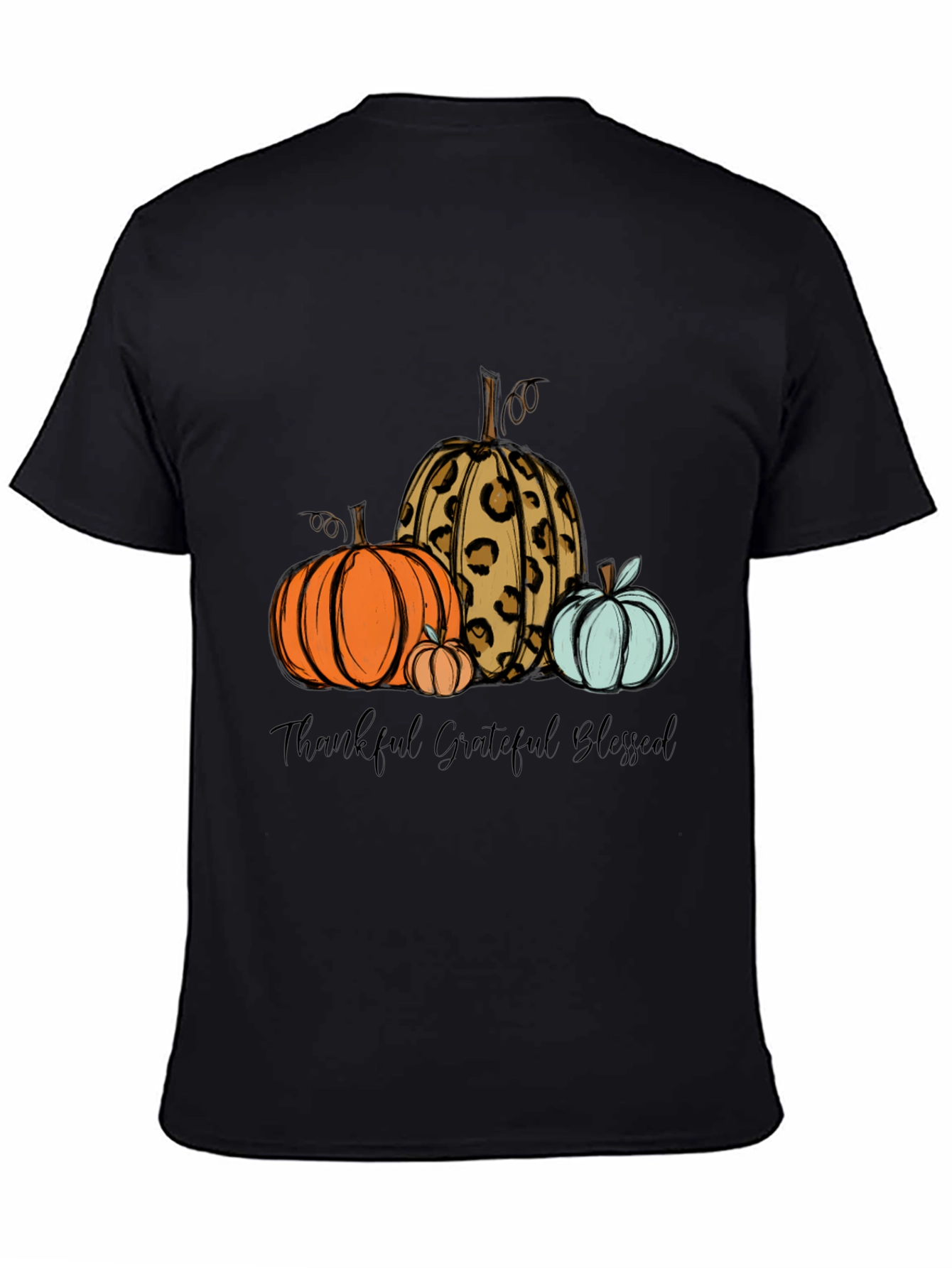 Thankful Grateful Blessed Pumpkin T-Shirt