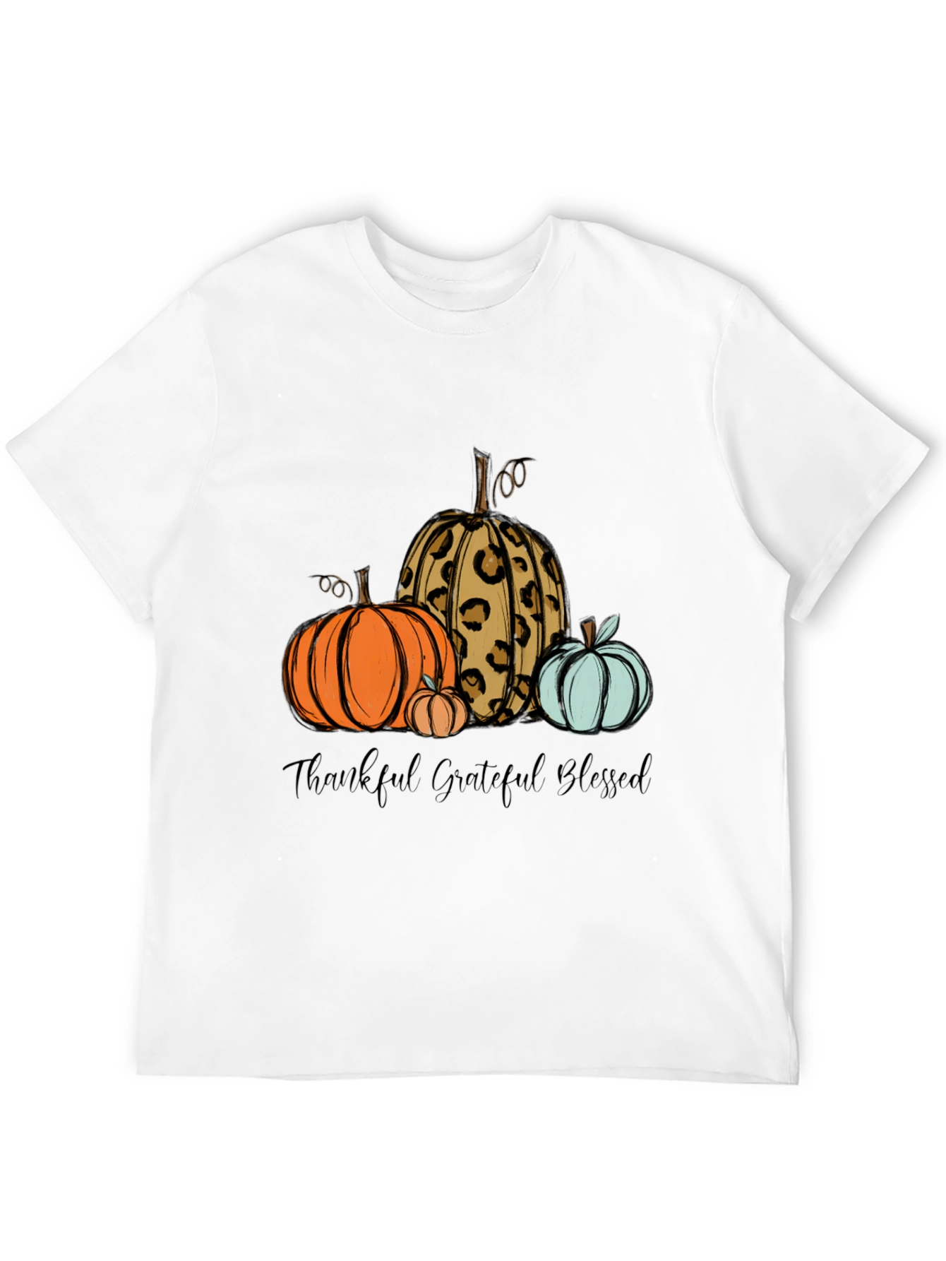 Thankful Grateful Blessed Pumpkin T-Shirt