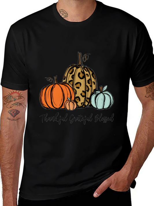 Thankful Grateful Blessed Pumpkin T-Shirt