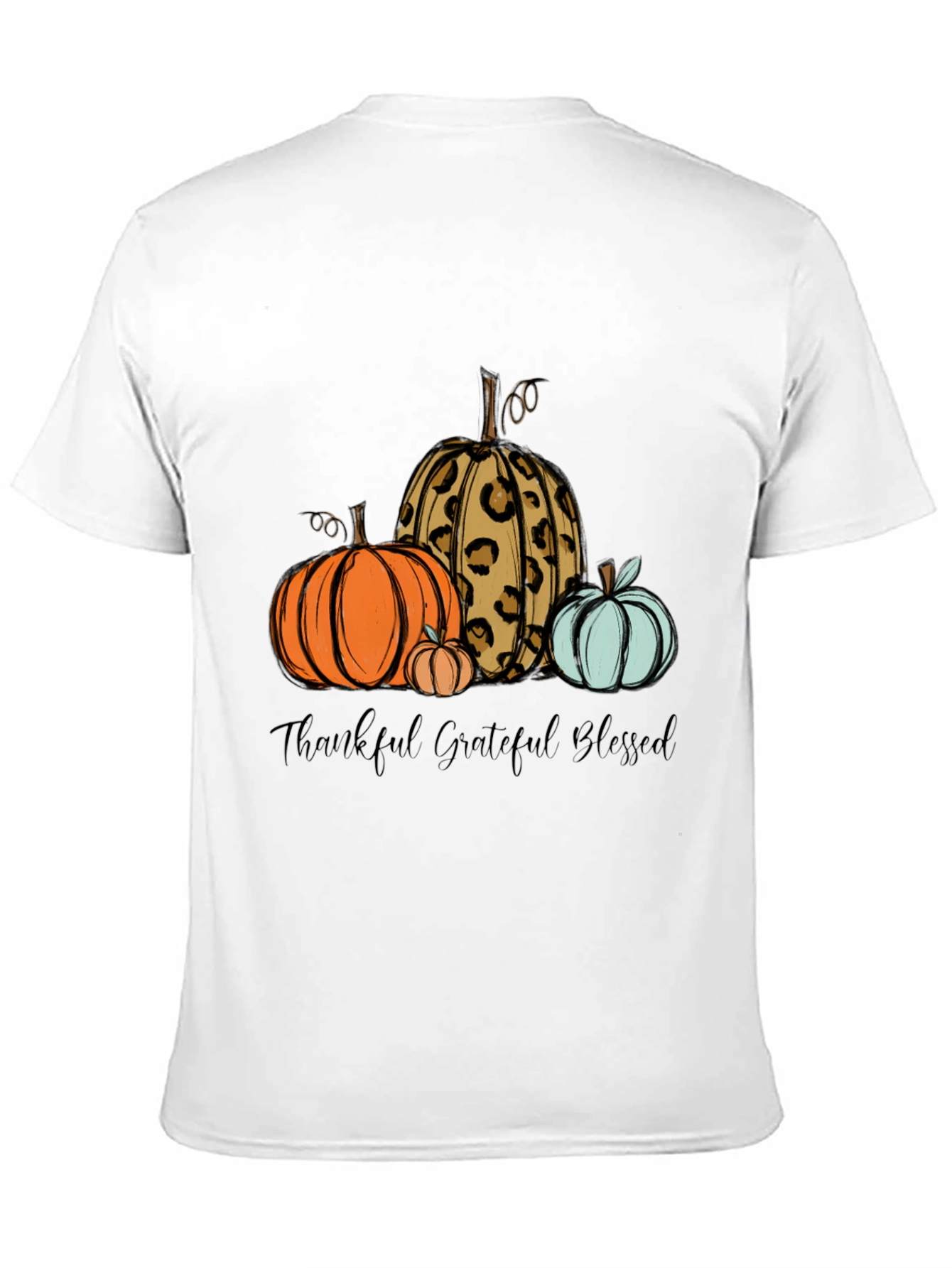 Thankful Grateful Blessed Pumpkin T-Shirt