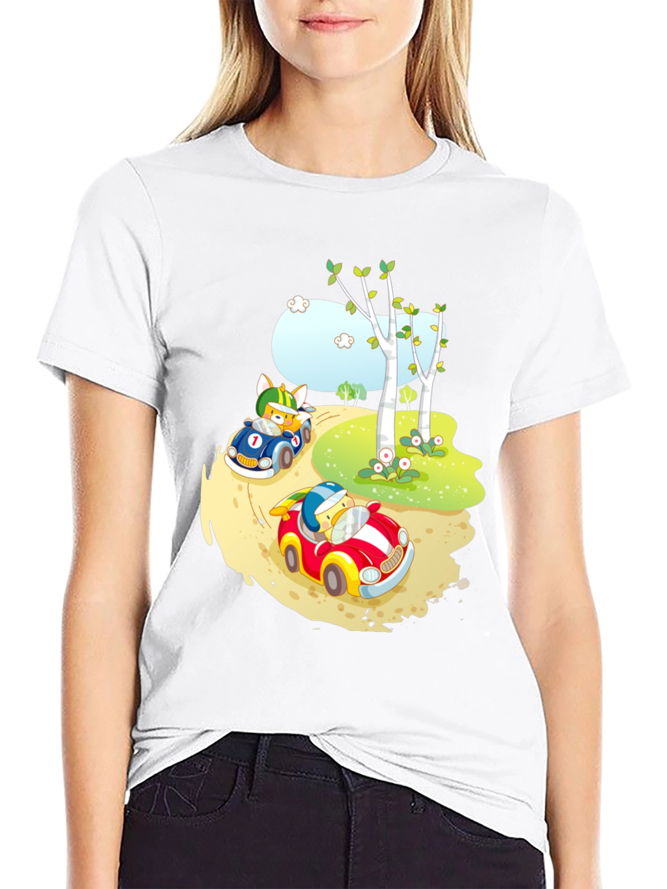 Cartoon Race Car T-Shirt